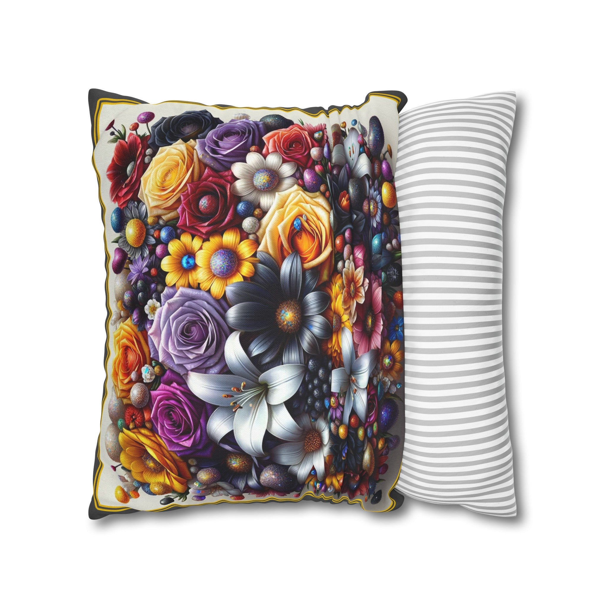 Colourful Bouquet (3) - Polyester Square Pillowcase