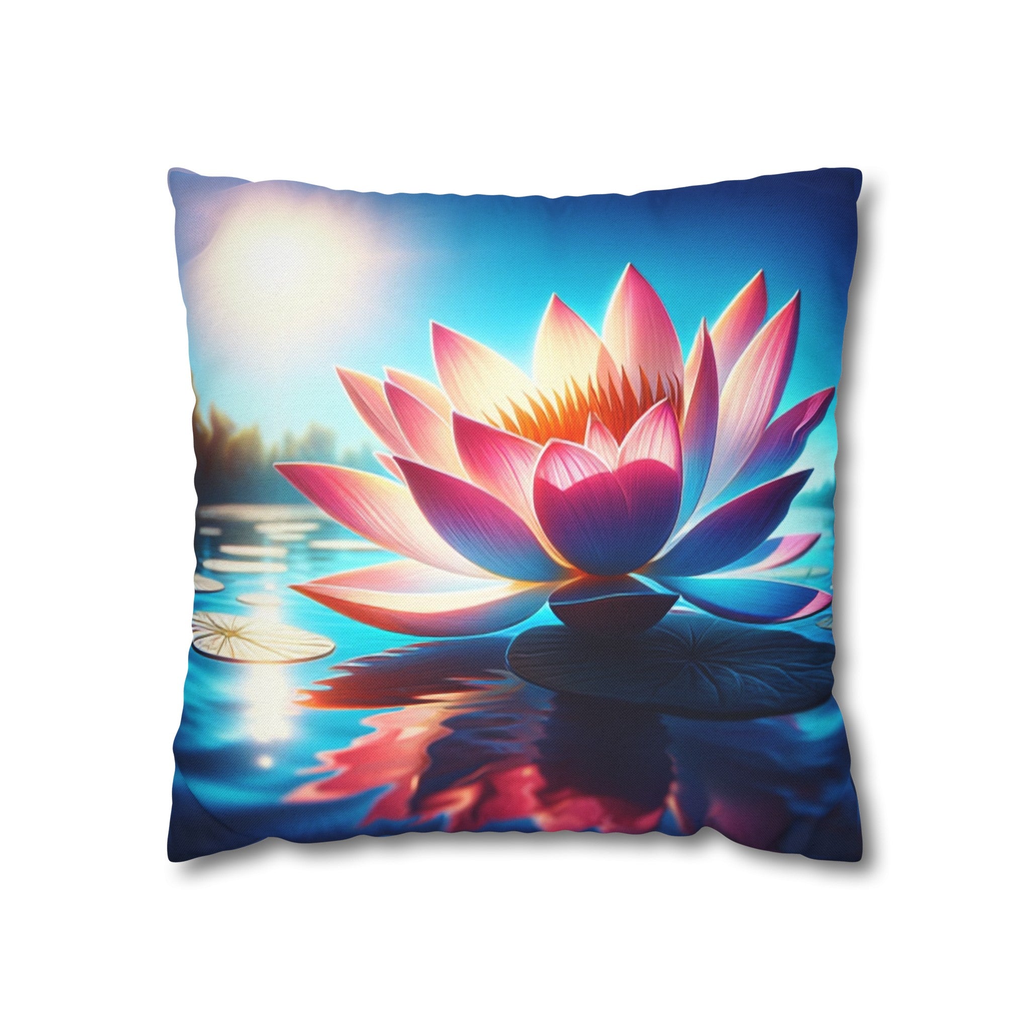 Lotus flower 2 - Polyester Square Pillowcase