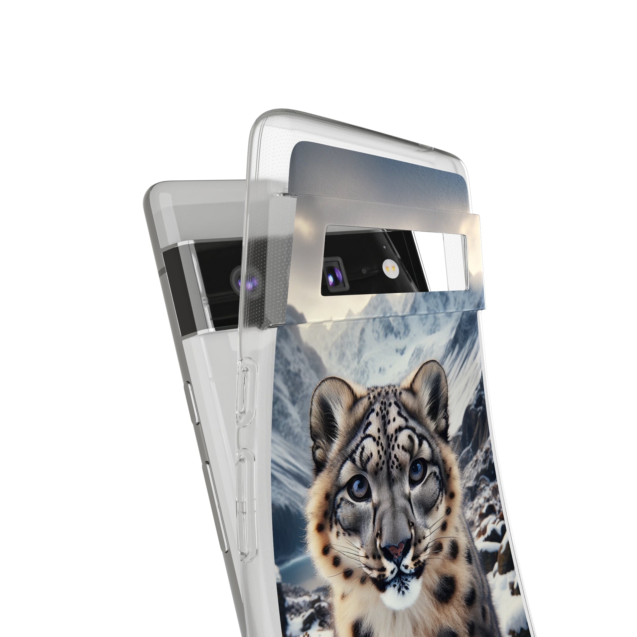 Curious Snow Leopard - Soft Phone Case