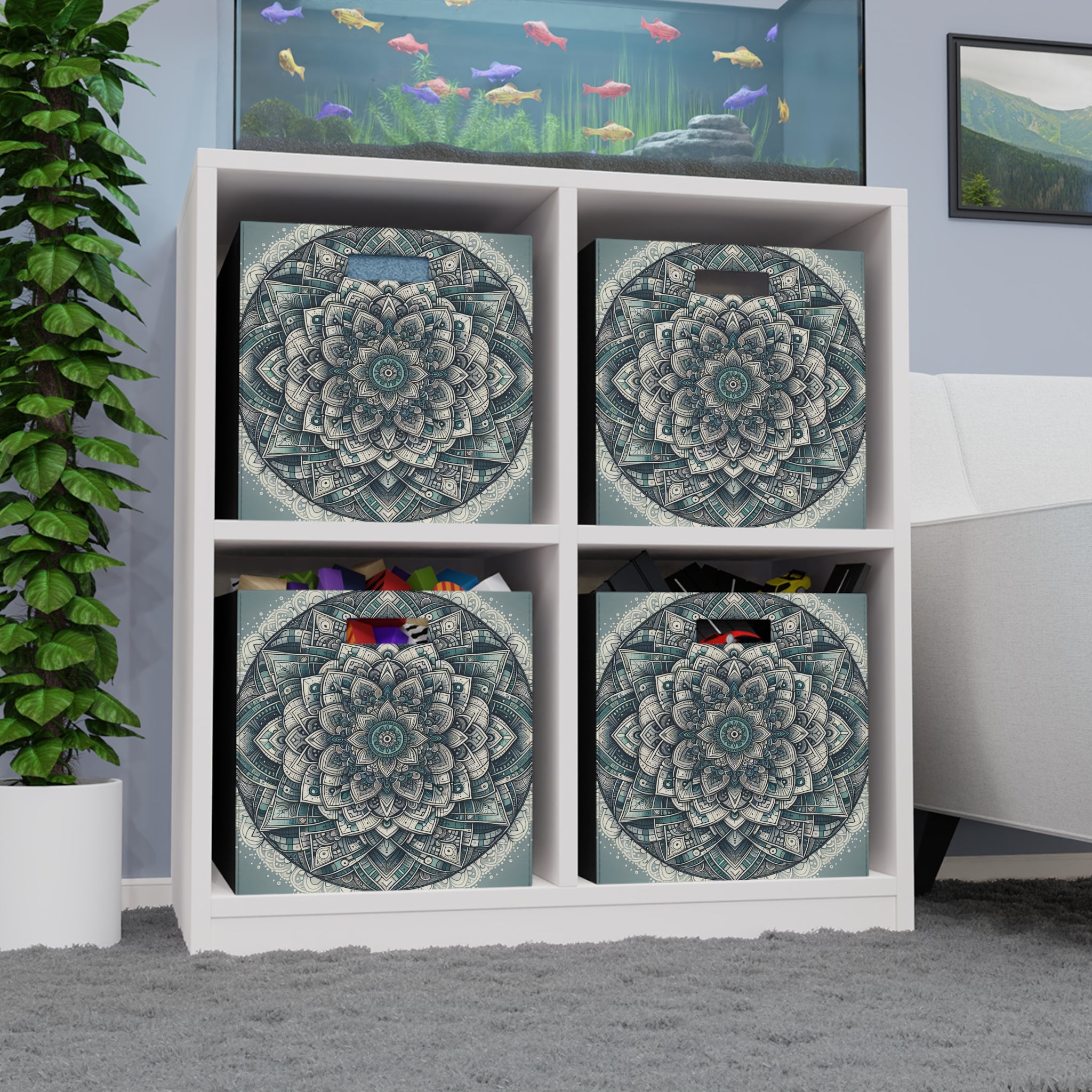 Grey-white Mandala - Storage Box