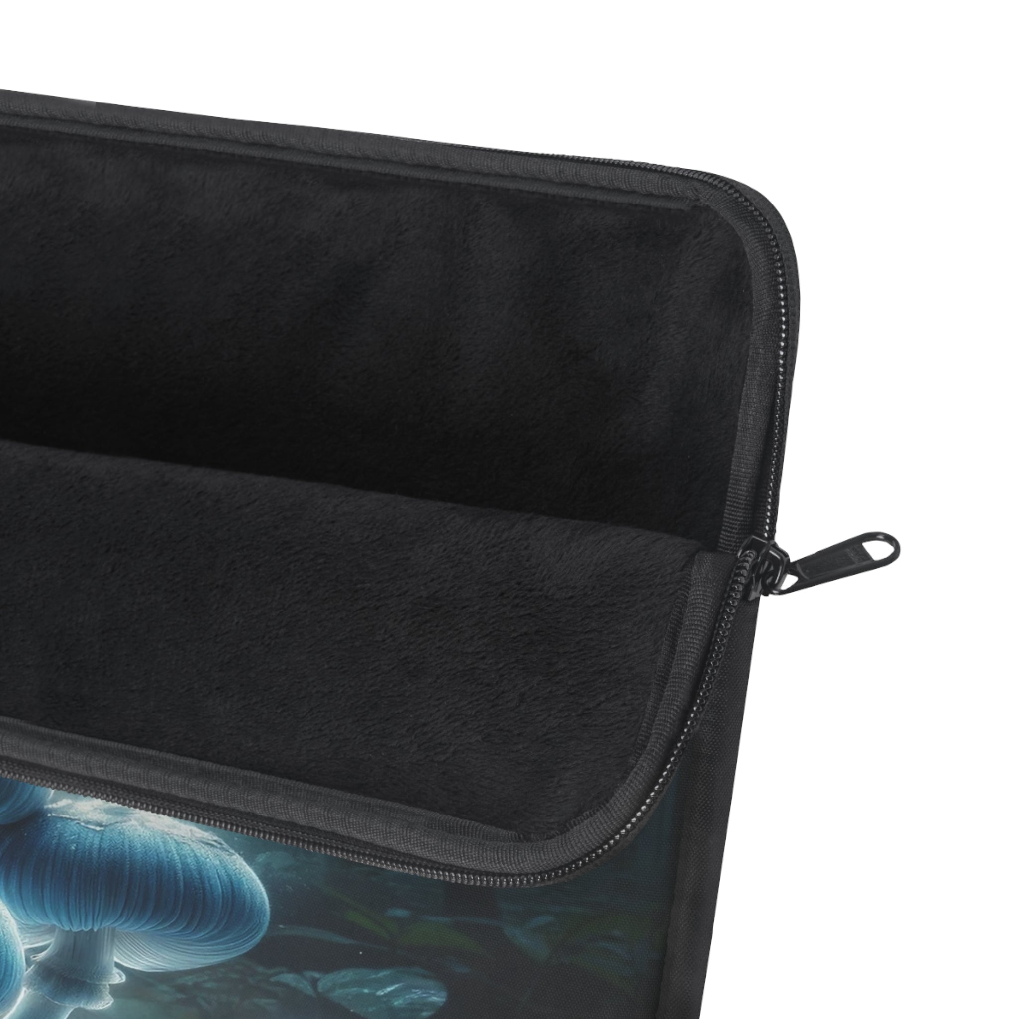 Blue color mushrooms in the forest - Laptop Sleeve