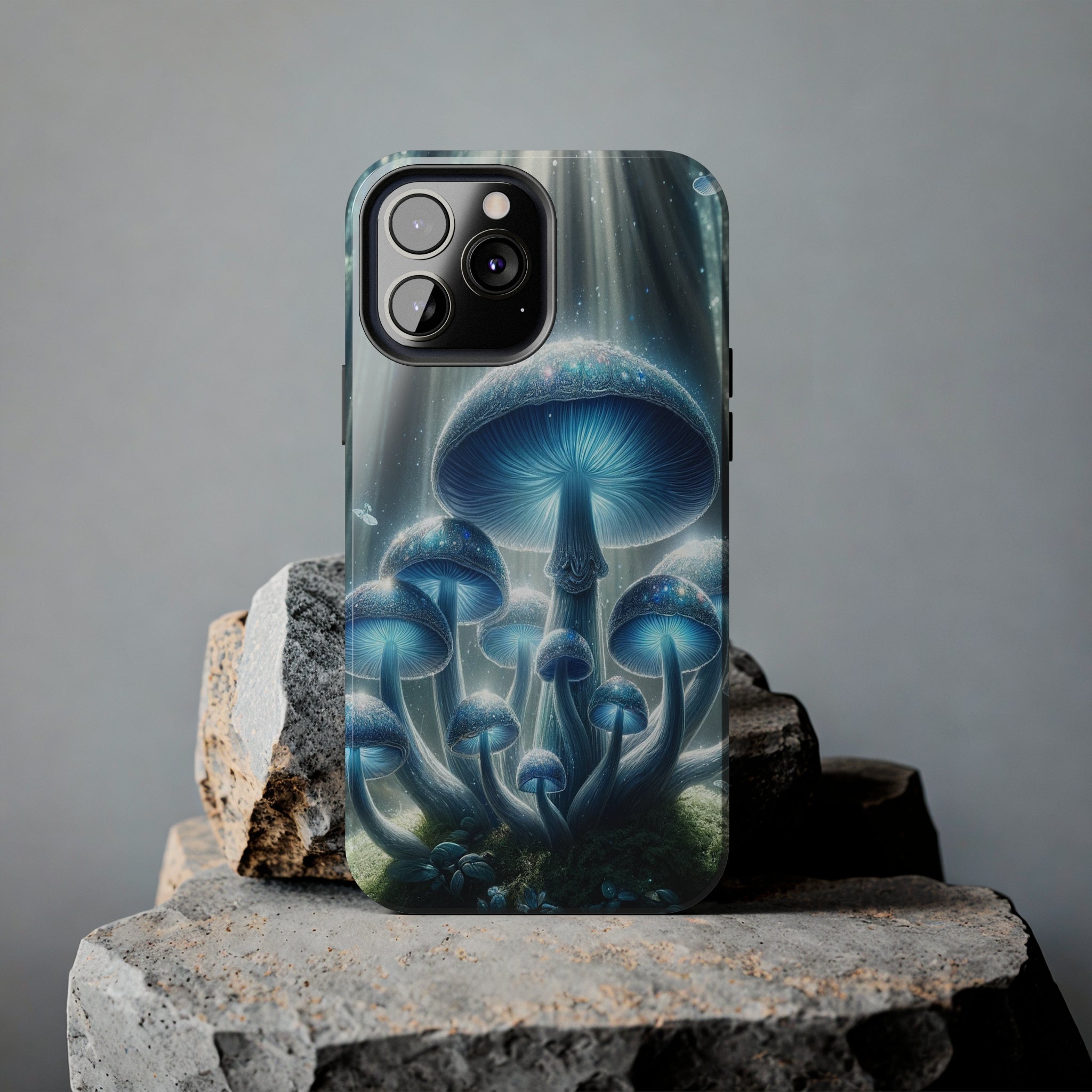 Light blue mushrooms - Tough Phone Case