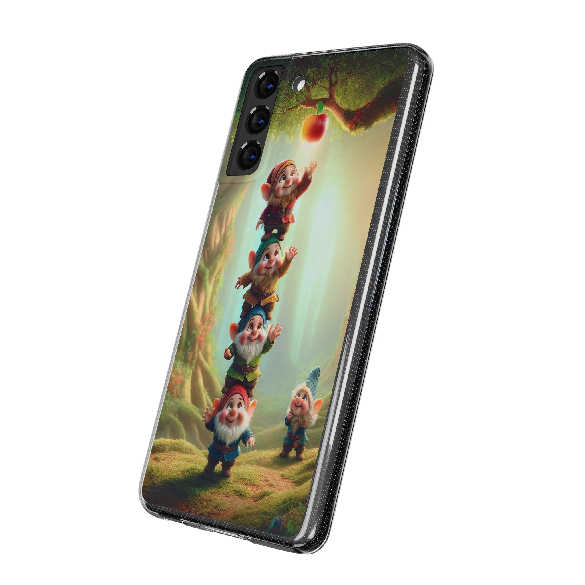 Gnomes reaching an apple - Soft Phone Case