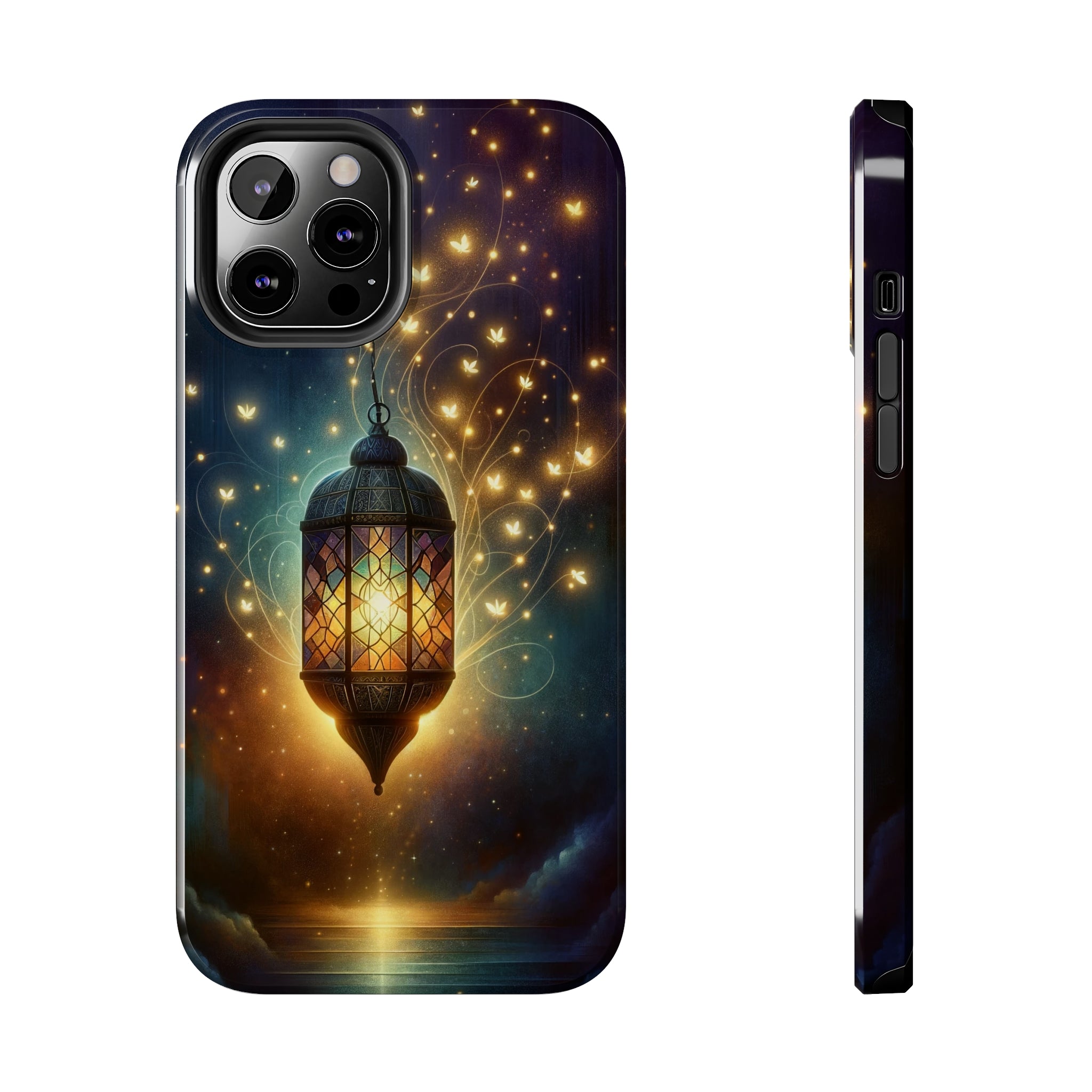 Fireflies around lamp - Tough Phone Case