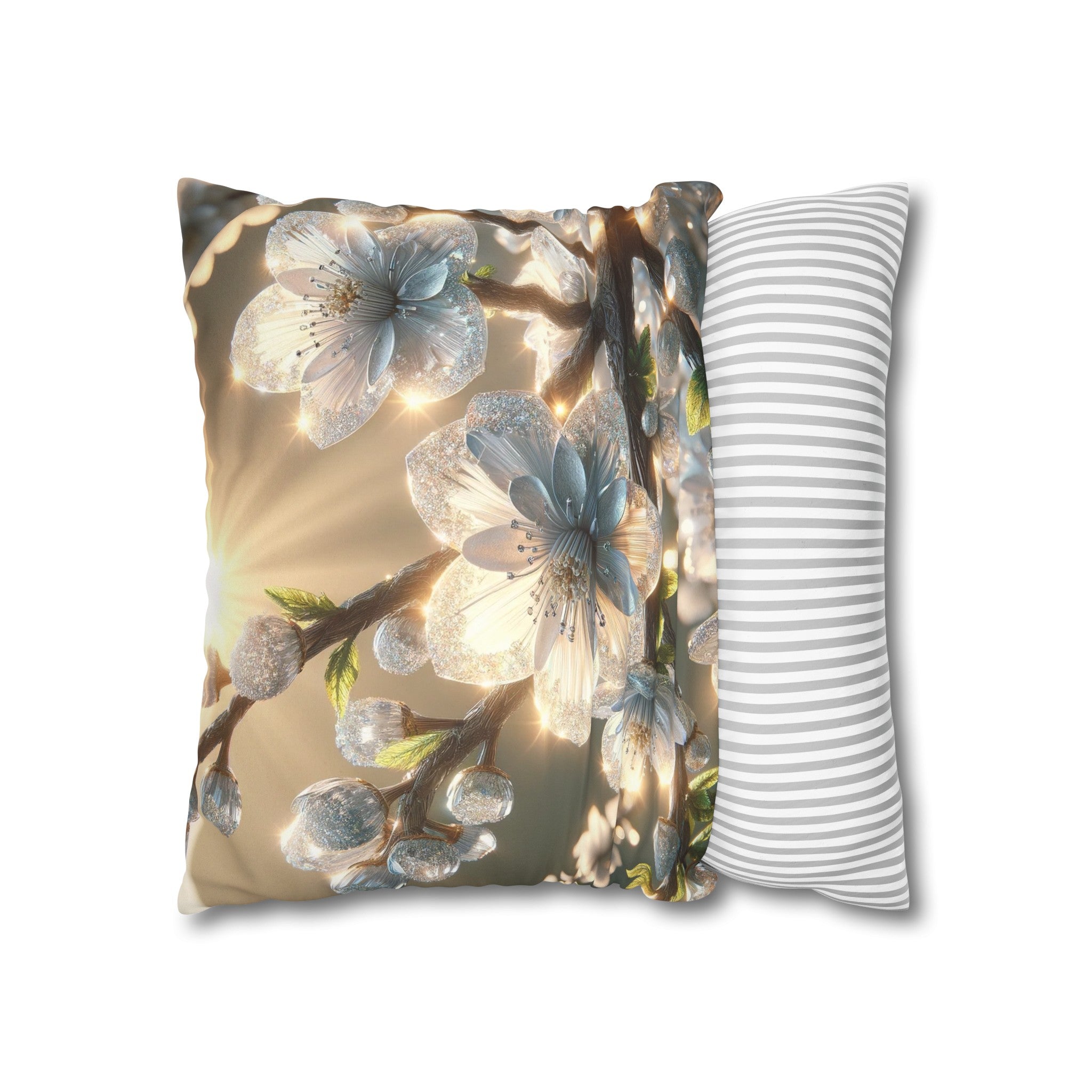 White, diamond flowers (2) - Suede Square Pillowcase