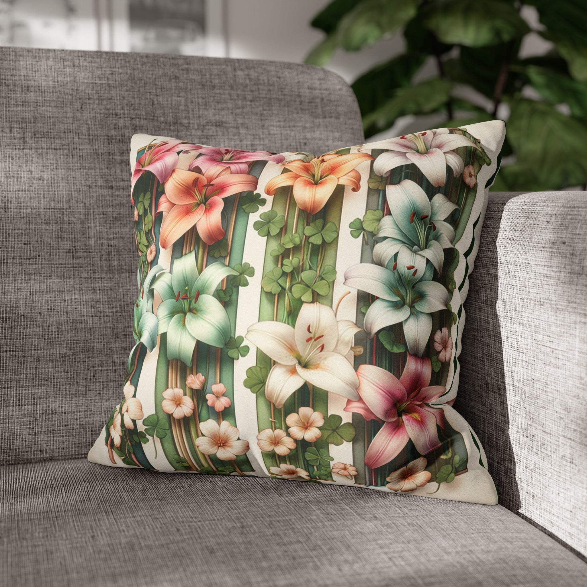 Lilies (1) - Suede Square Pillowcase