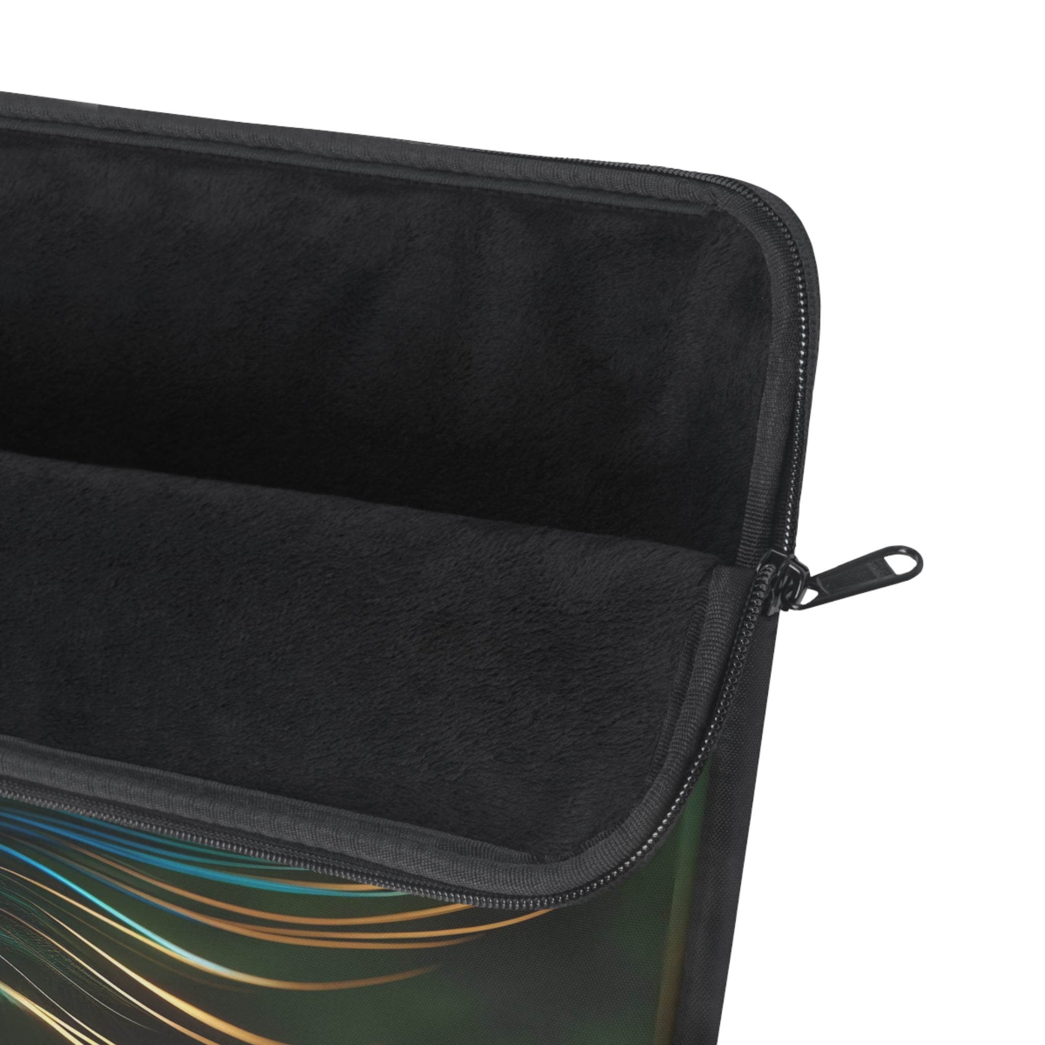 A green-golden peacock feather - Laptop Sleeve