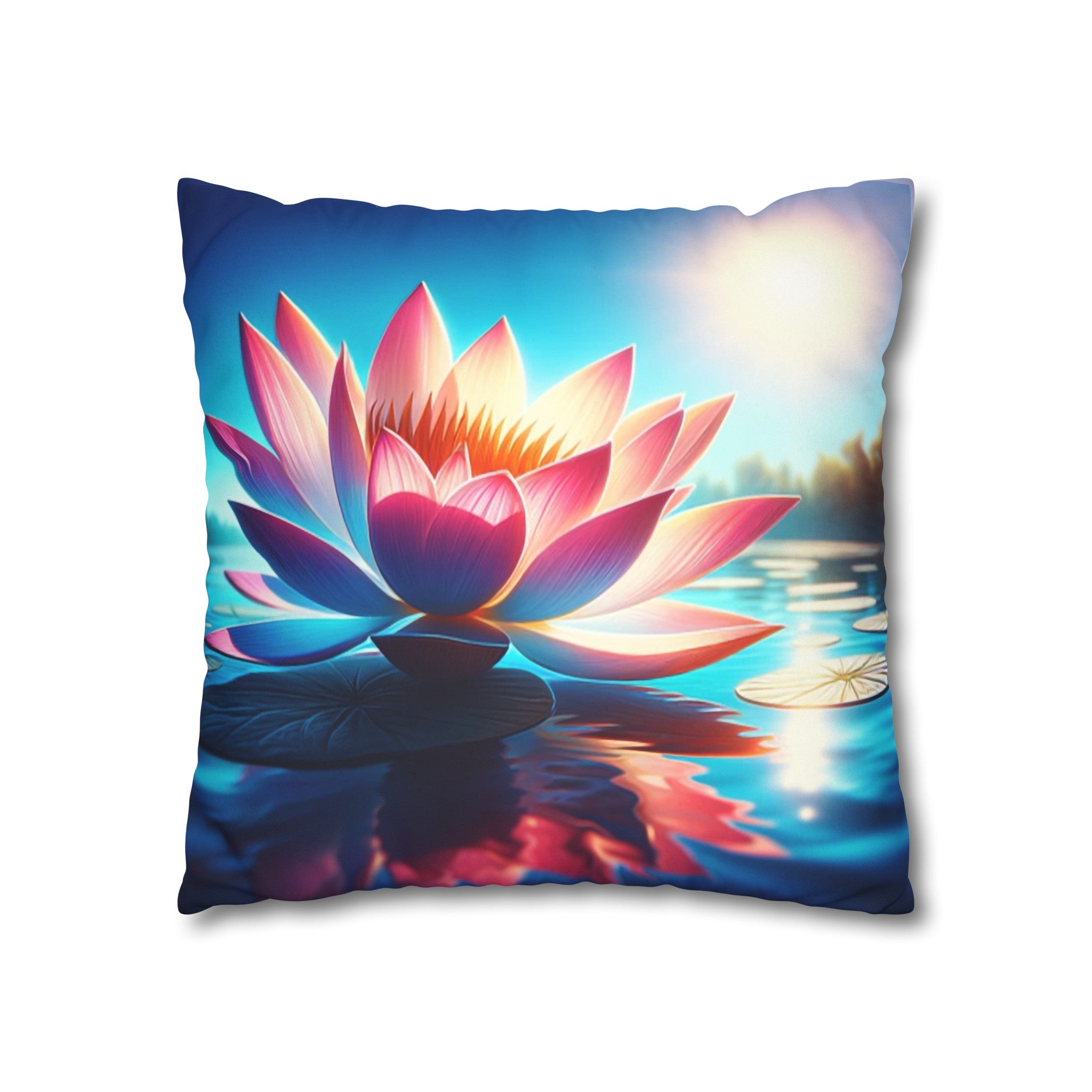 Lotus Flower (2) - Suede Square Pillowcase