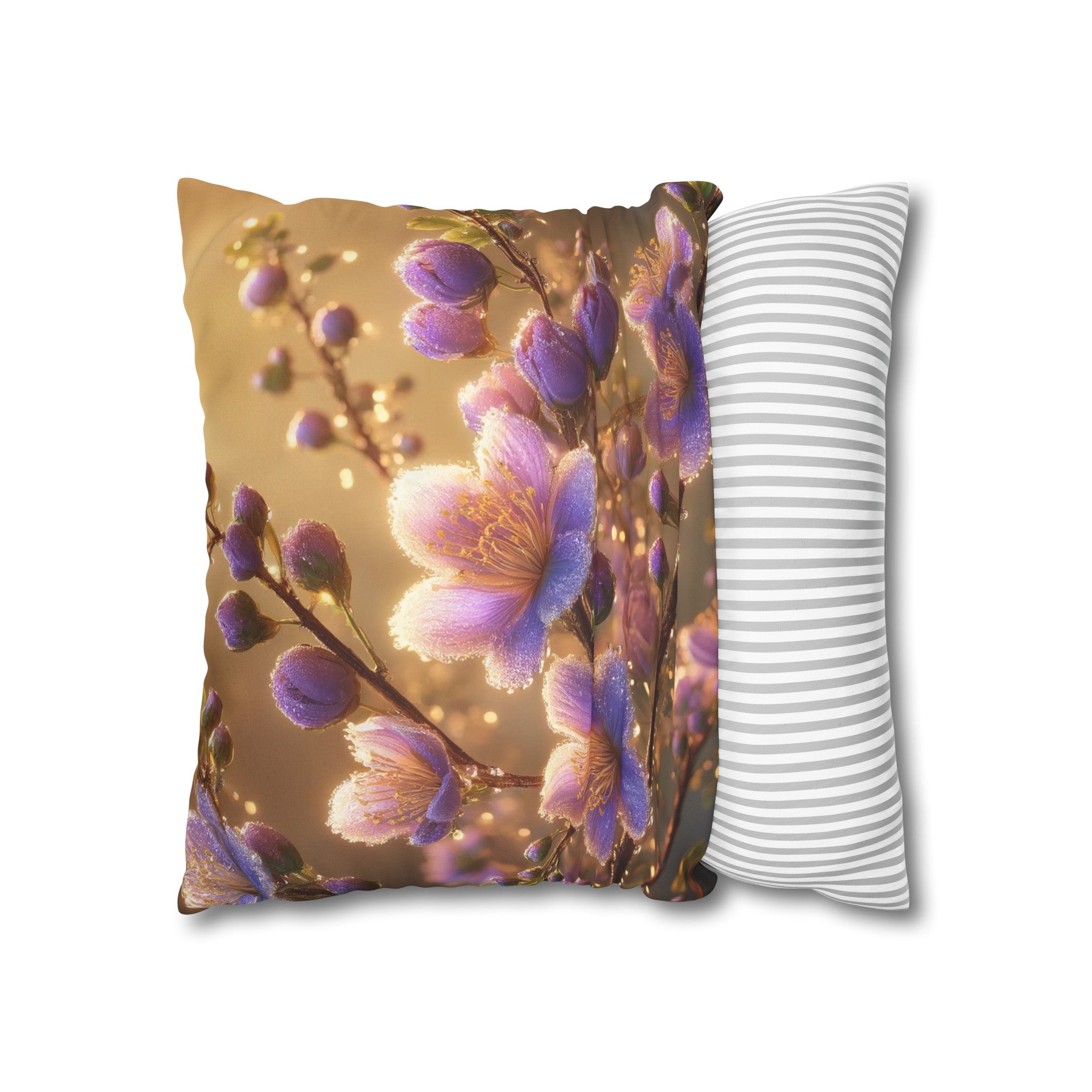 Purple diamond flowers (3) - Suede Square Pillowcase