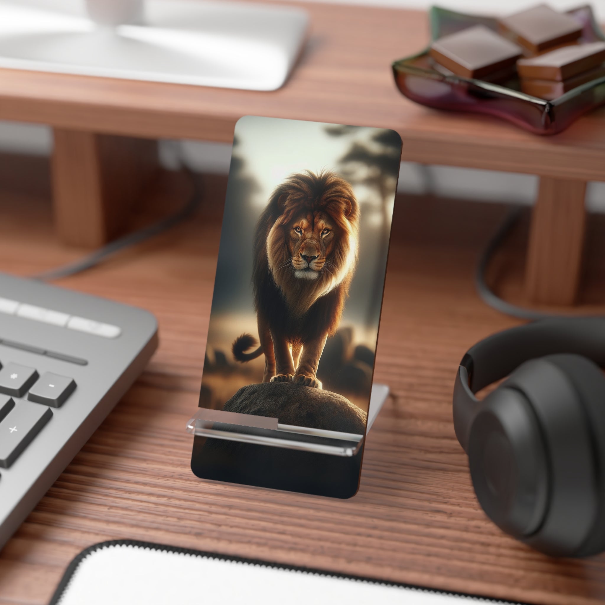 Lion standing on a rock - Smartphone Stand