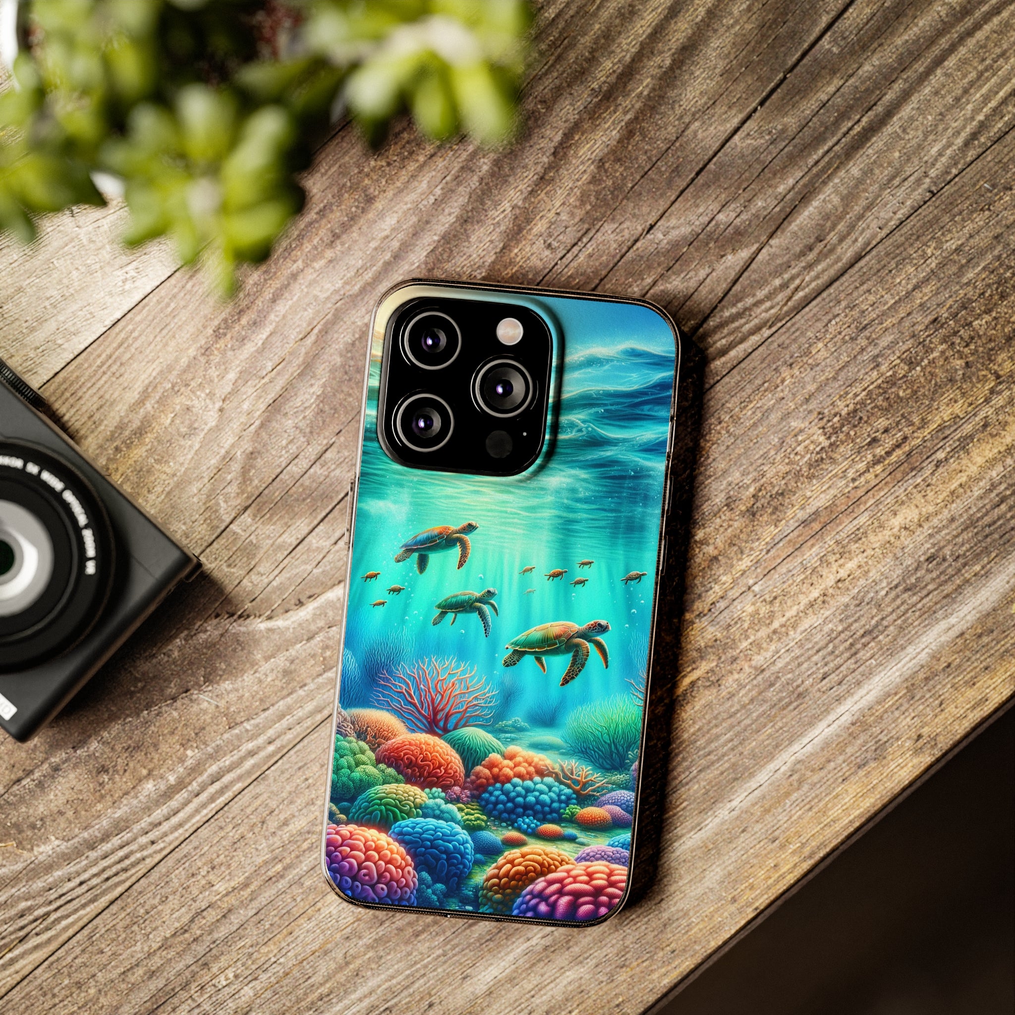 Turtles and coral reef - Soft Phone Case