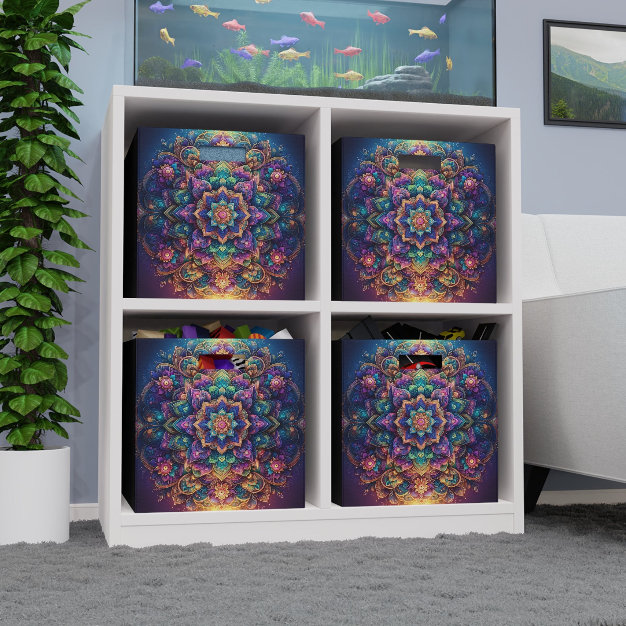 Purple-green Mandala - Storage Box