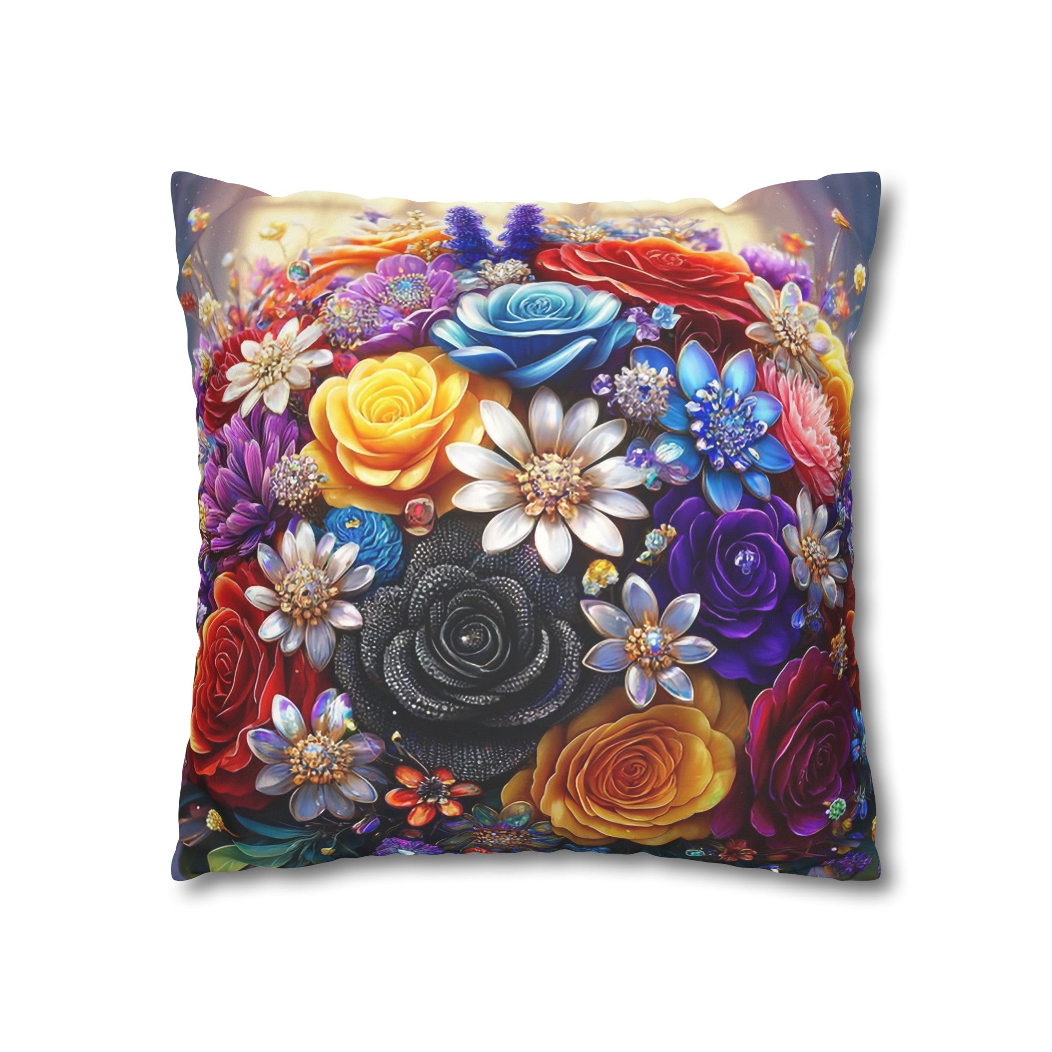 Colourful Bouquet (1) - Suede Square Pillowcase