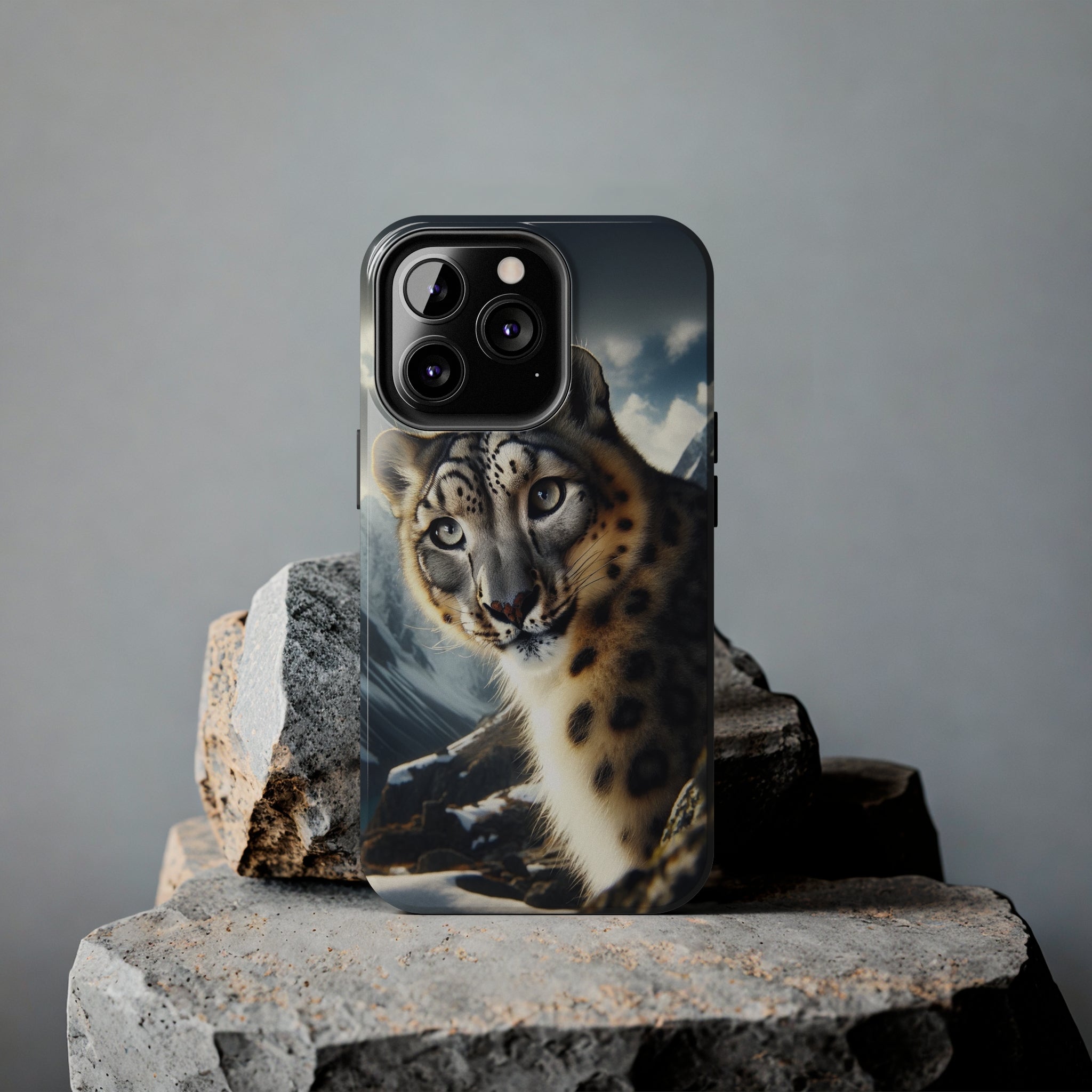 Curious Snow Leopard - Tough Phone Case