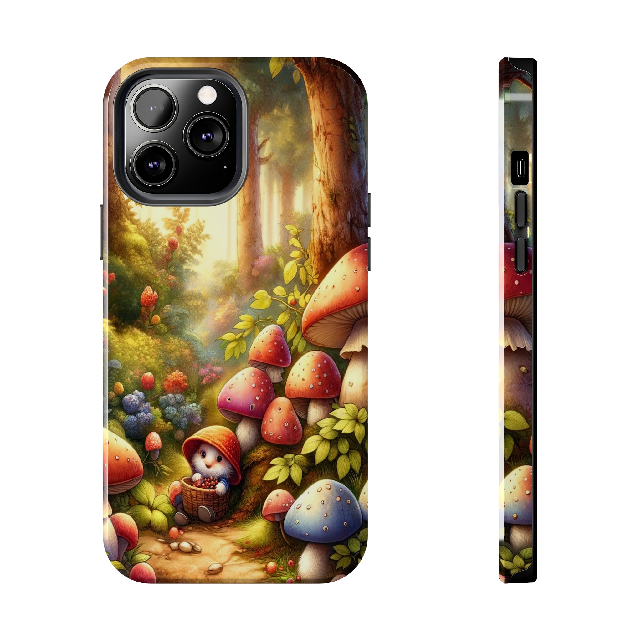 Gnomes sitting under mushroom - Tough Phone Case