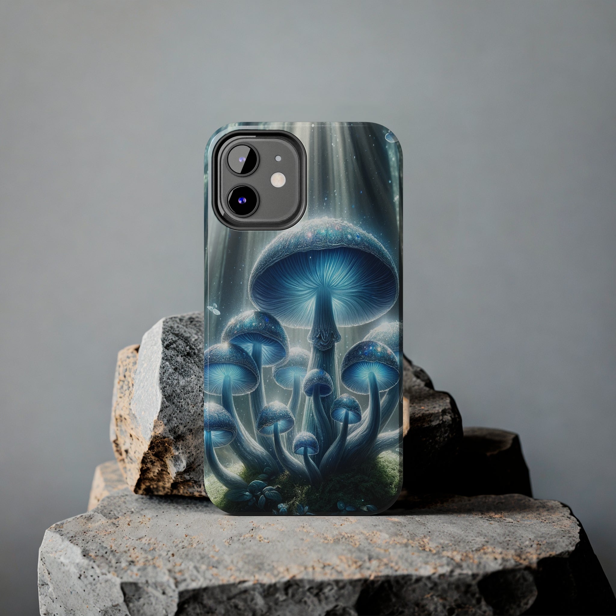 Light blue mushrooms - Tough Phone Case