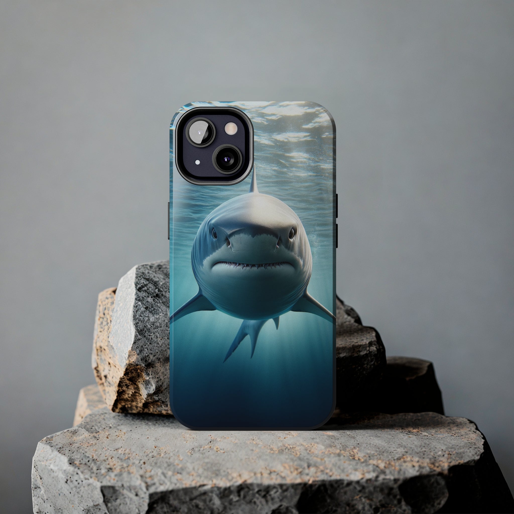 Curious shark - Tough Phone Case