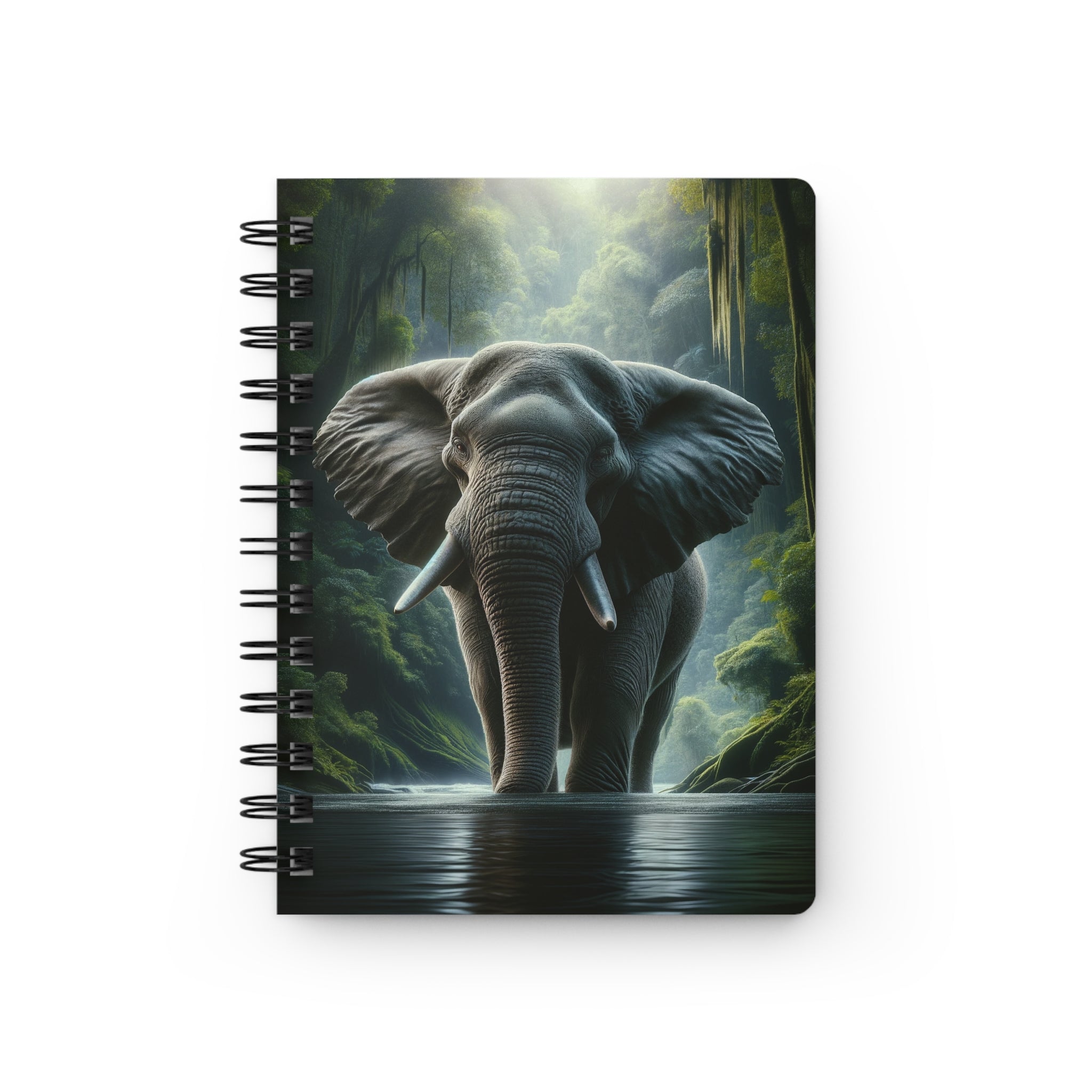 Elephant in the water - Spiral Notebook