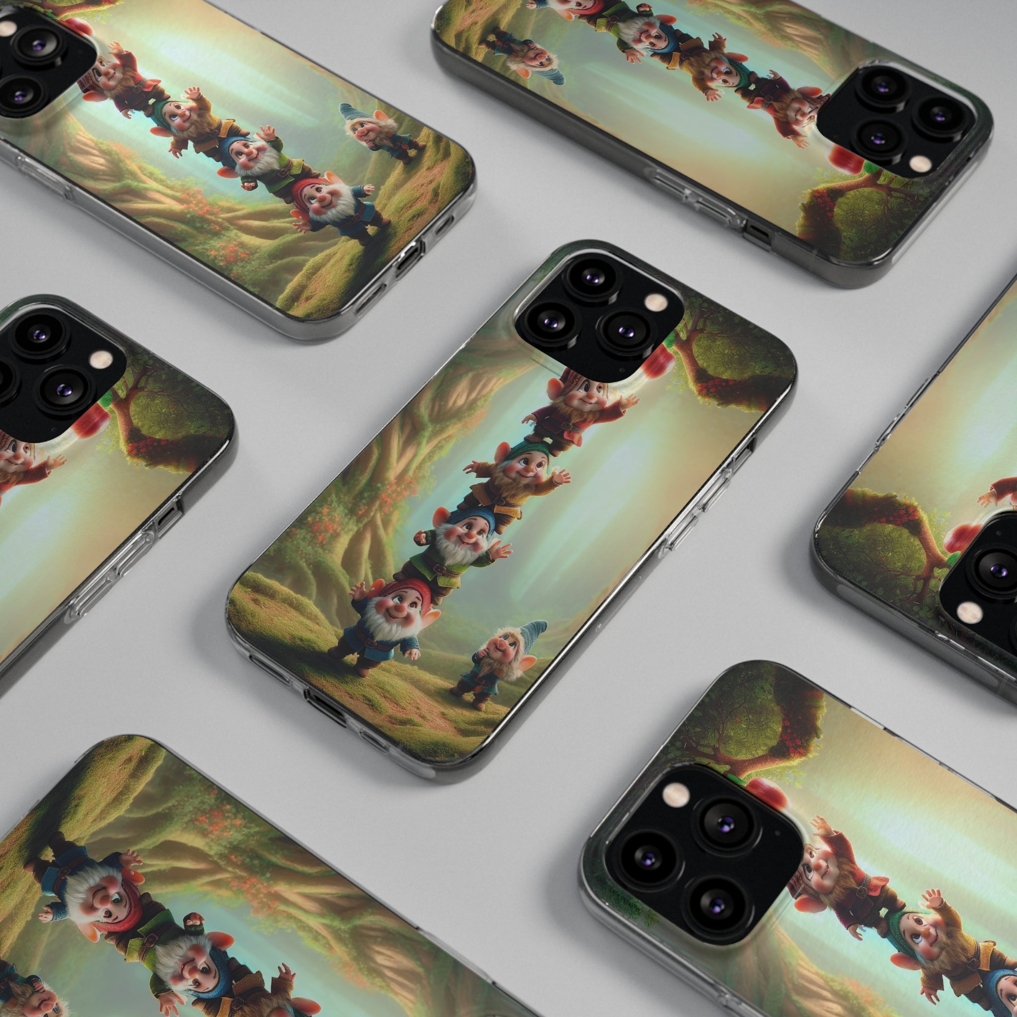 Gnomes reaching an apple - Soft Phone Case