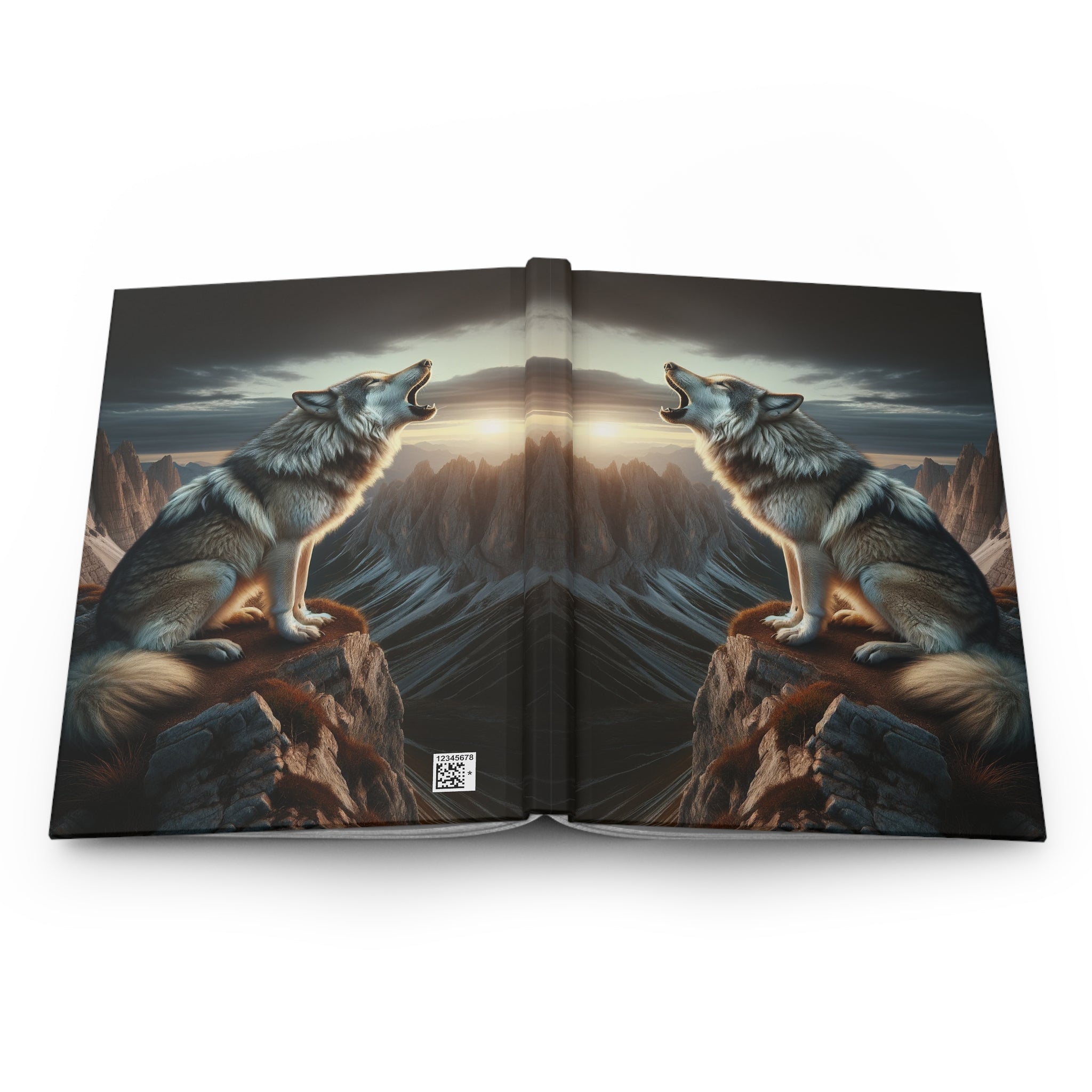 A howling wolf - Hardcover Notebook