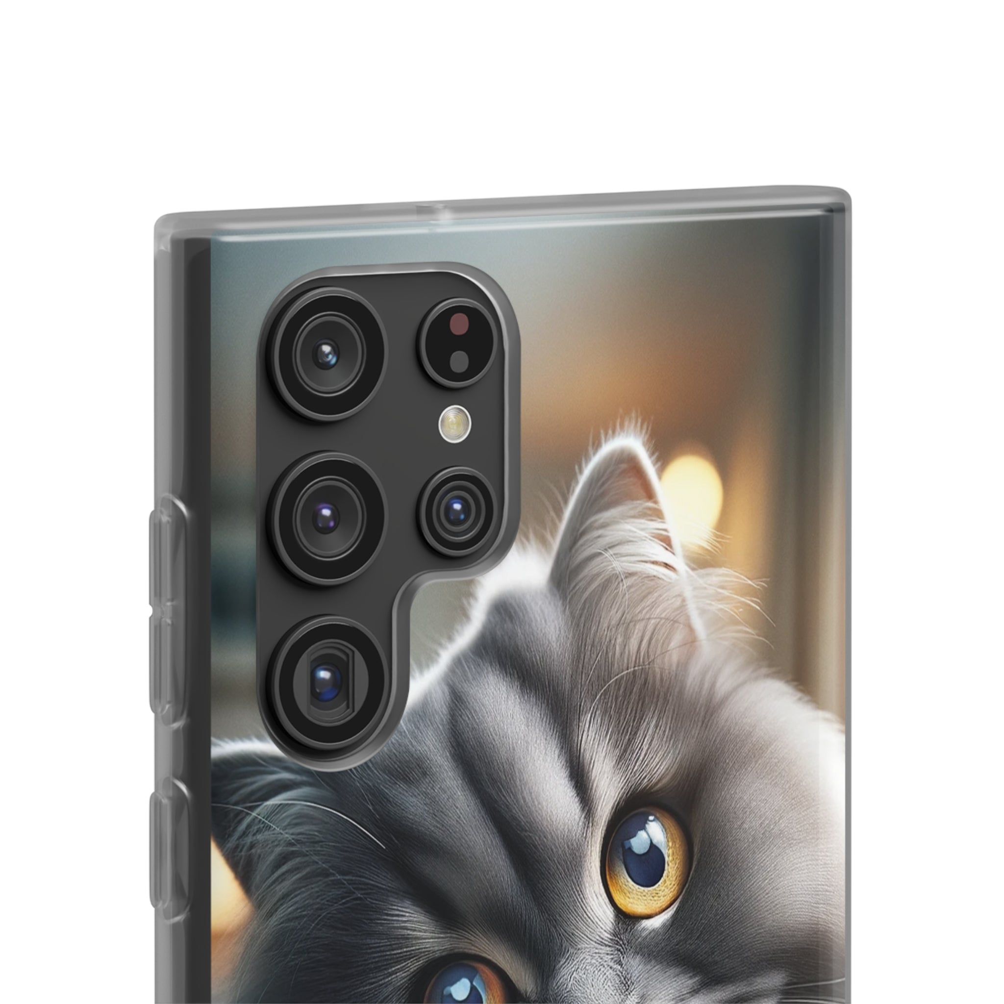 Curious, grey cat - Flexi Case (Samsung only)