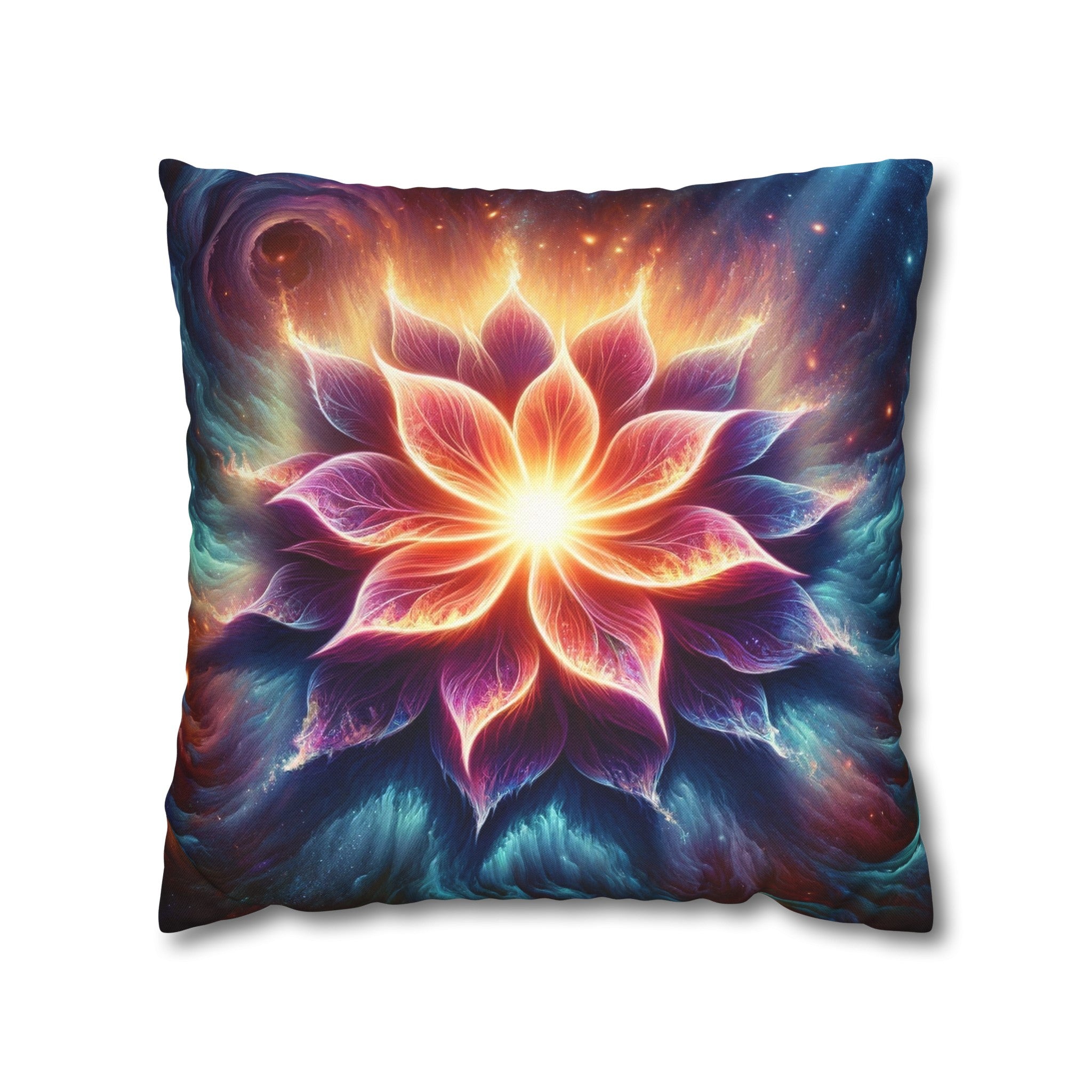 Galaxy-flower 1 - Spun Polyester Square Pillowcase