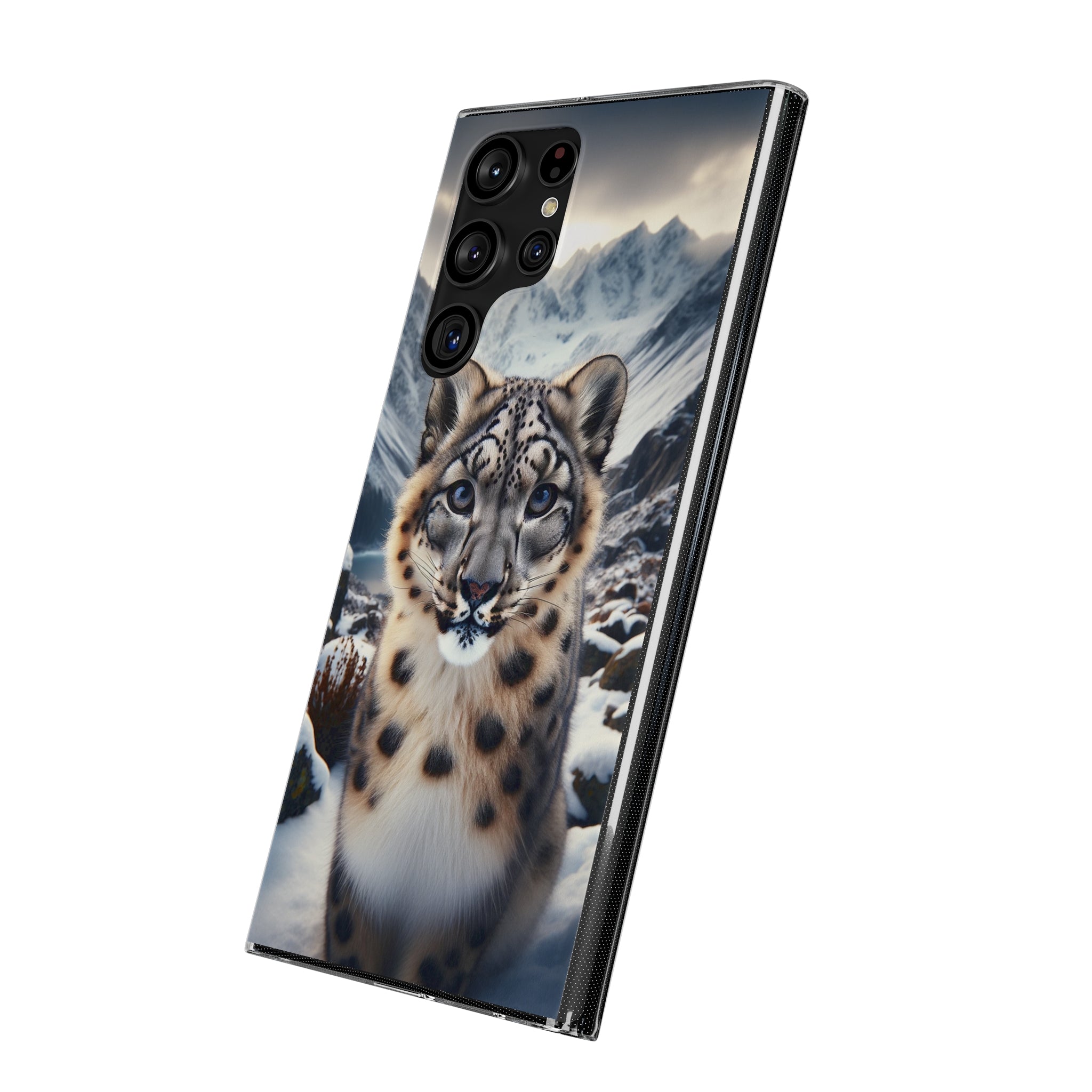 Curious Snow Leopard - Soft Phone Case