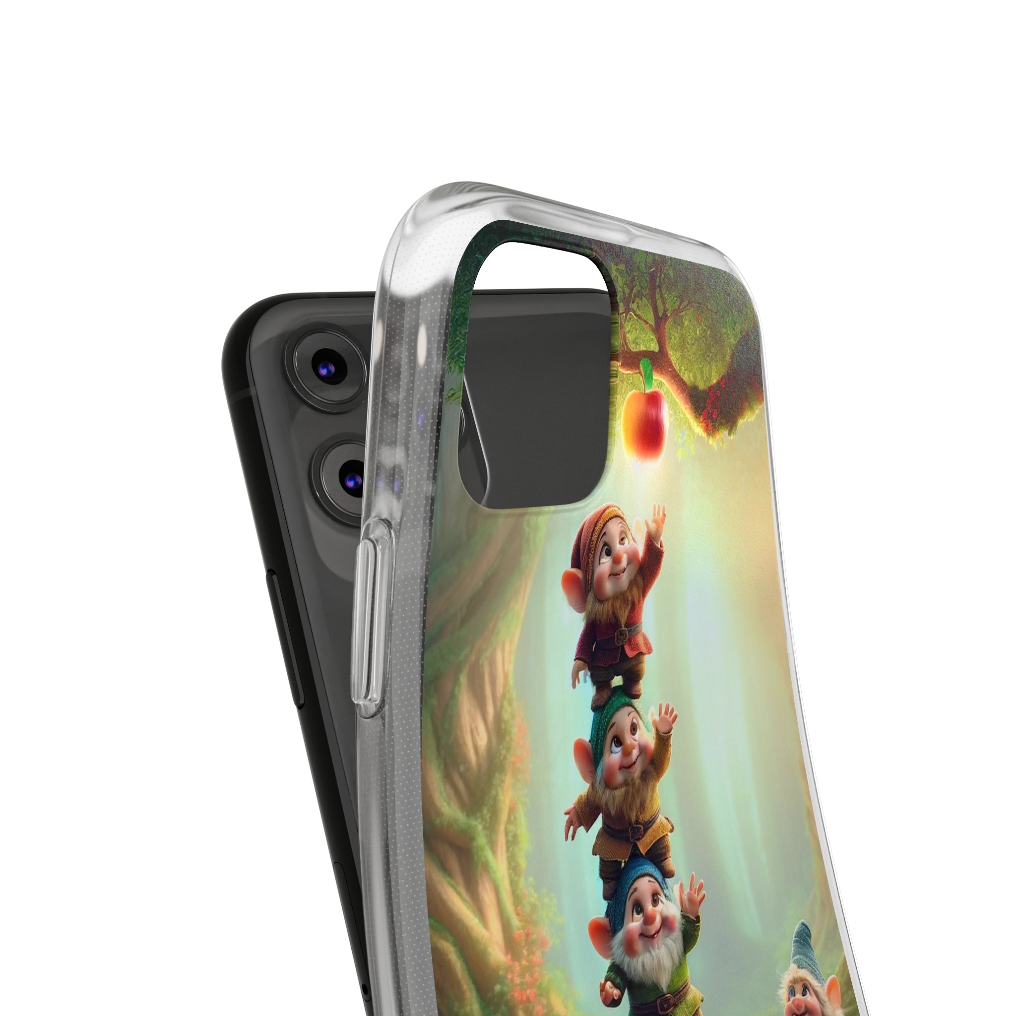 Gnomes reaching an apple - Soft Phone Case