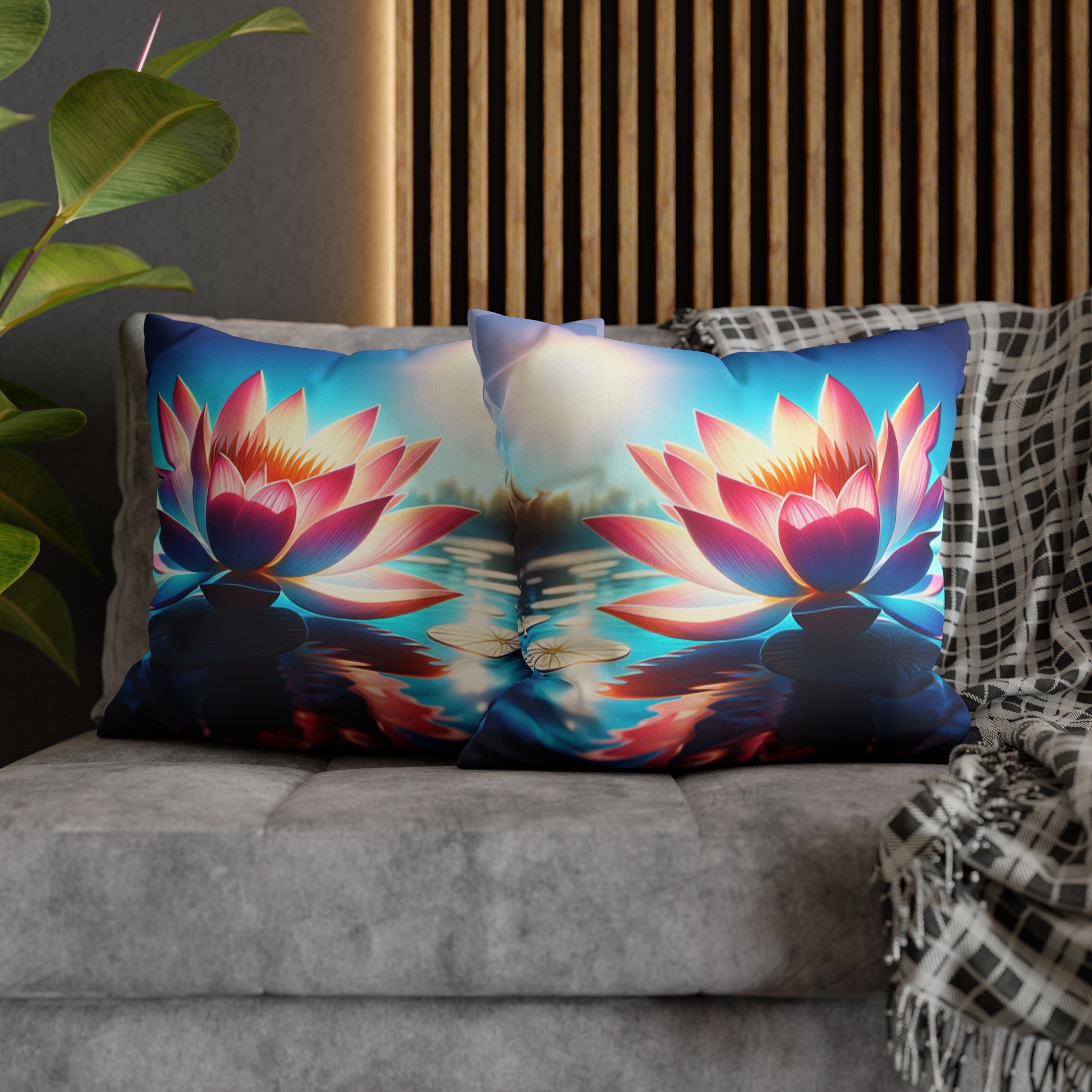 Lotus Flower (2) - Suede Square Pillowcase