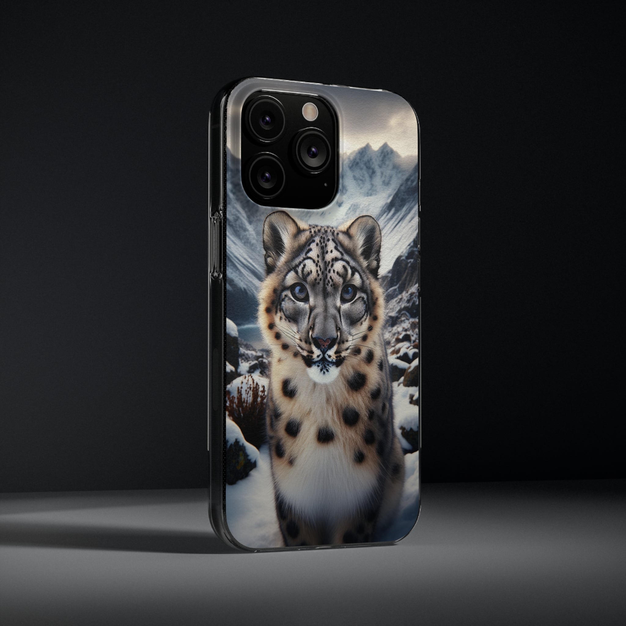 Curious Snow Leopard - Soft Phone Case