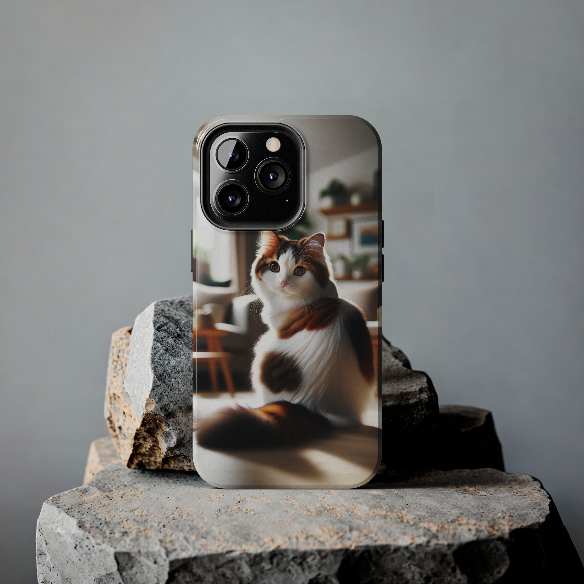 White-brown cat - Tough Phone Case