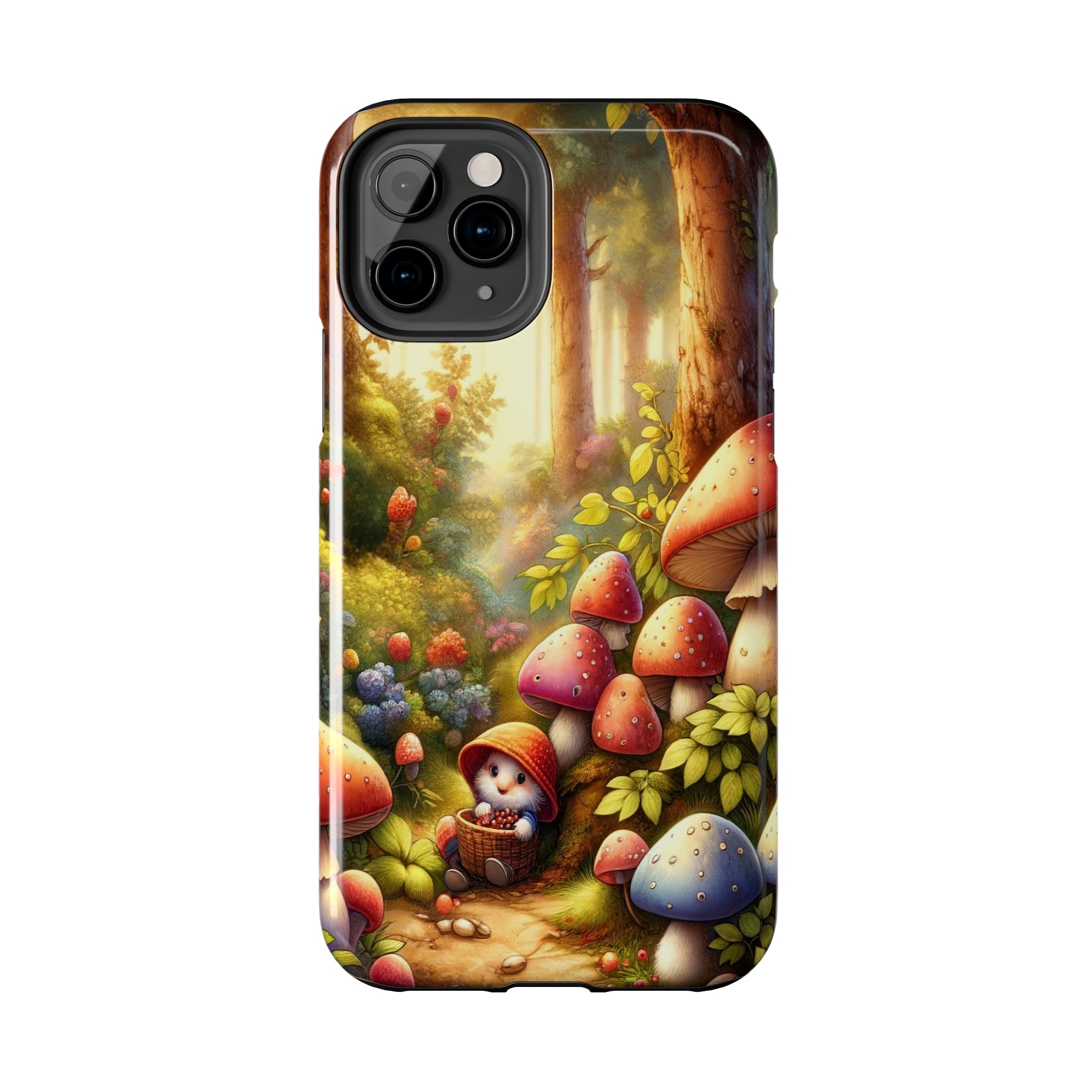 Gnomes sitting under mushroom - Tough Phone Case