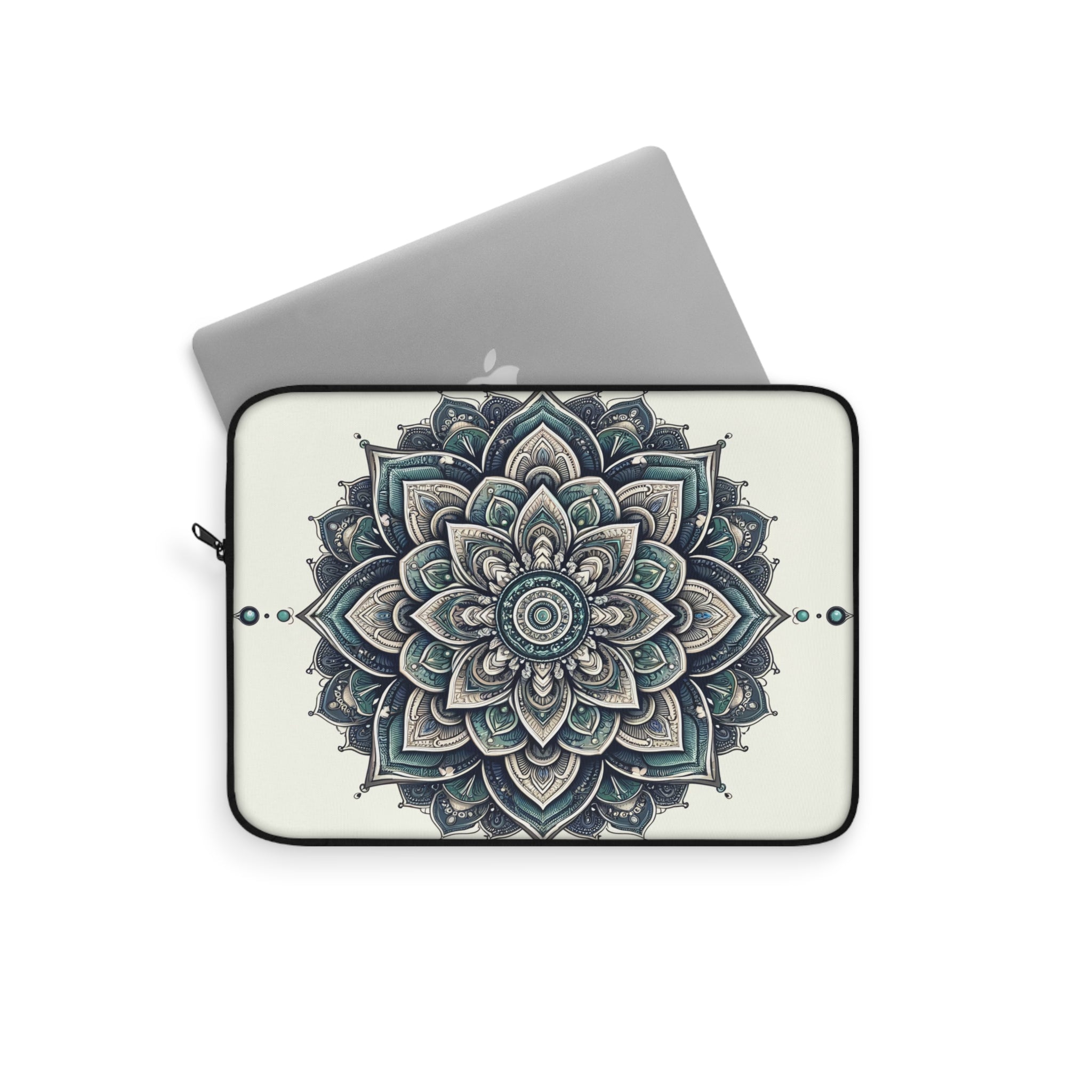 Grey and green Mandala - Laptop Sleeve