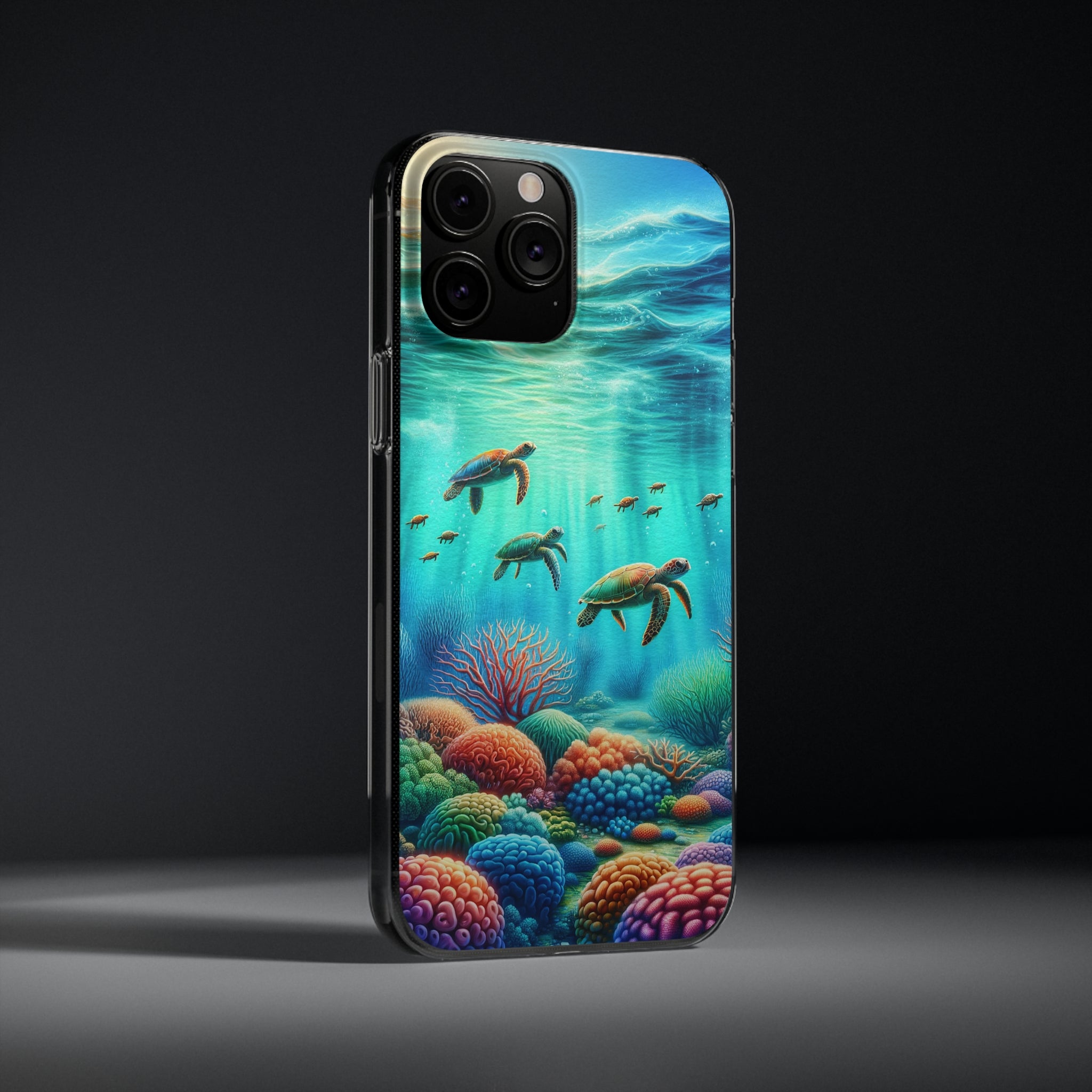 Turtles and coral reef - Soft Phone Case