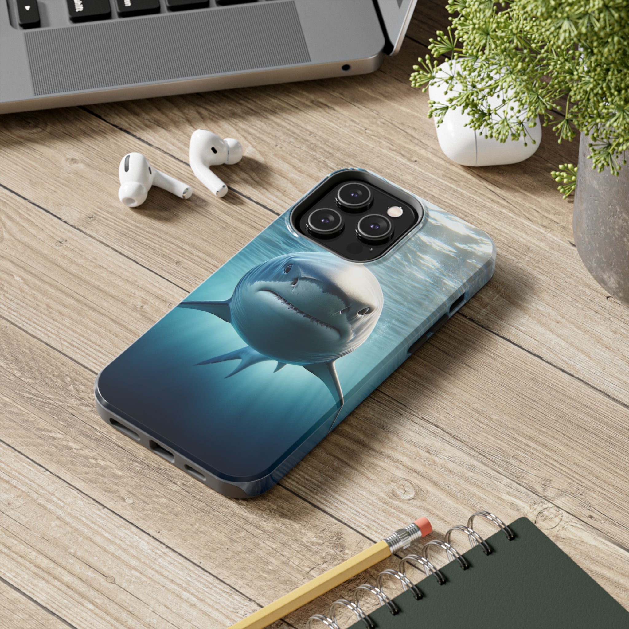 Curious shark - Tough Phone Case