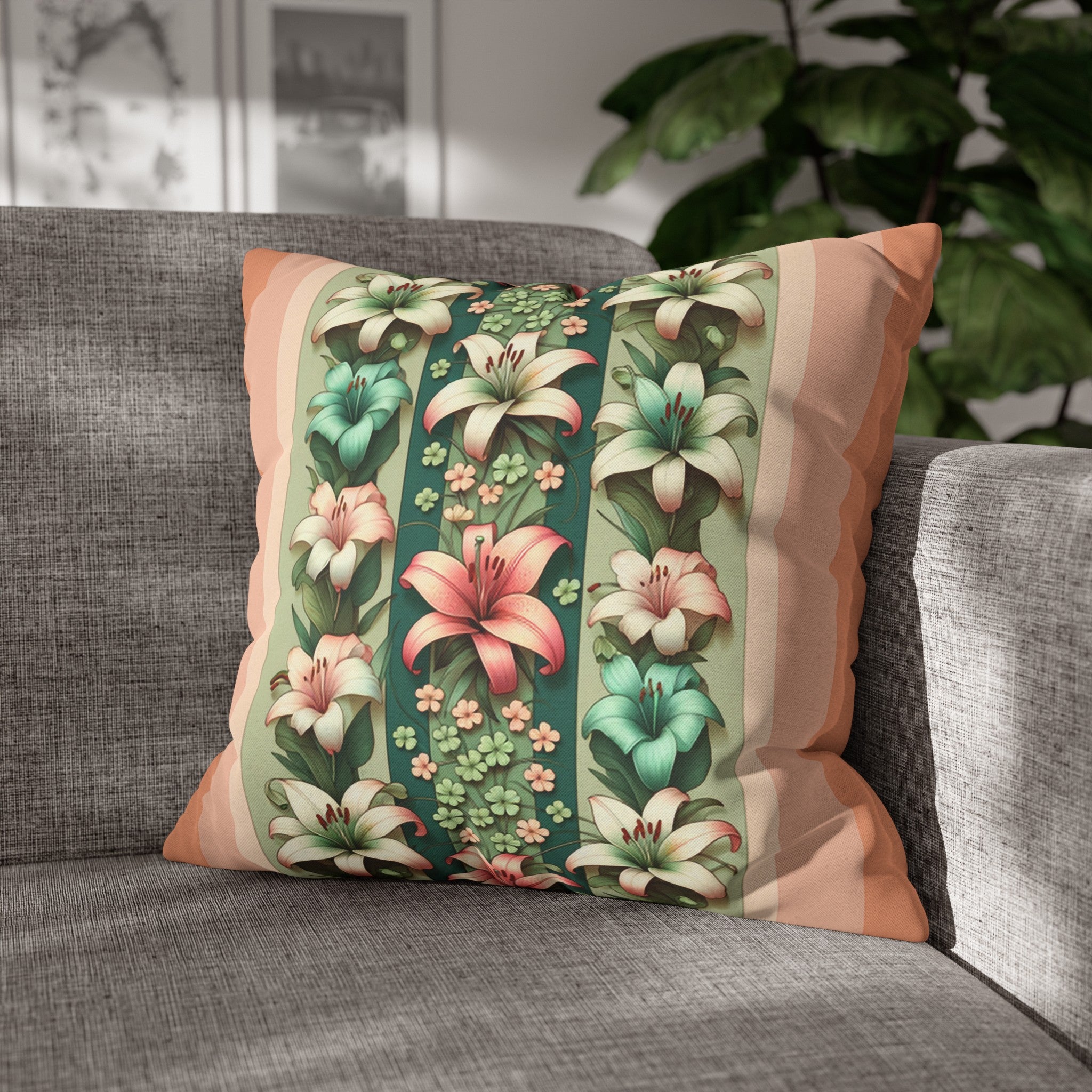 Lilies 3 - Polyester Square Pillowcase