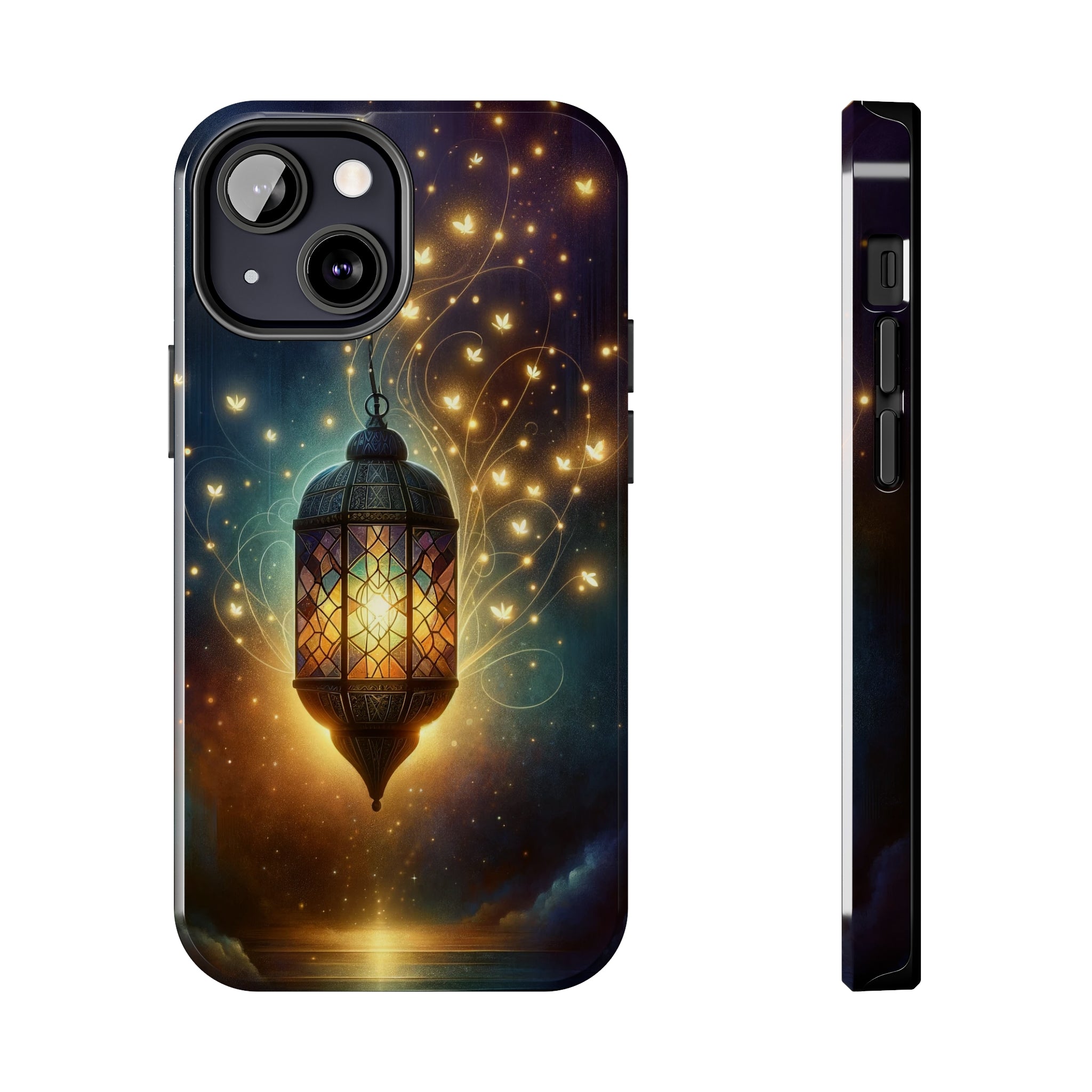 Fireflies around lamp - Tough Phone Case