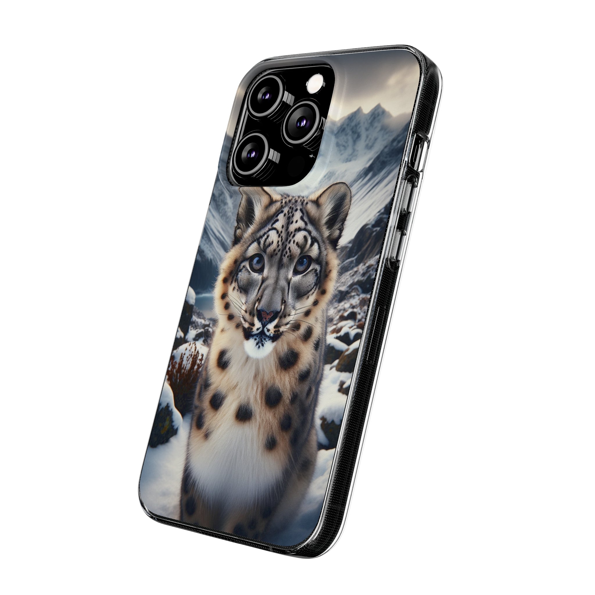 Curious Snow Leopard - Soft Phone Case