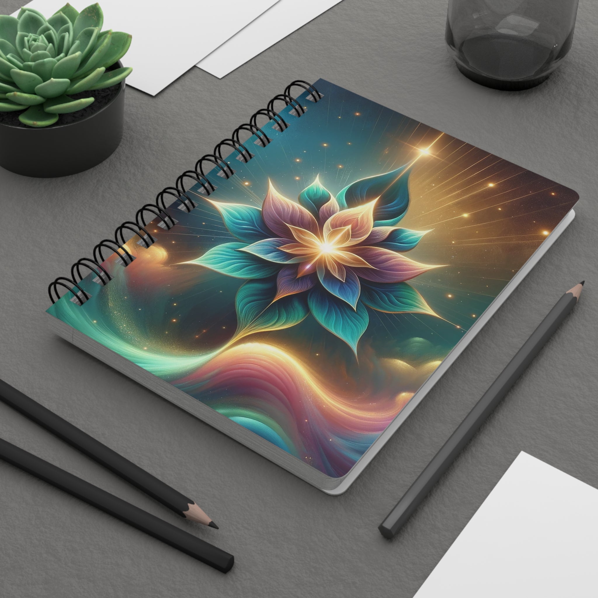 Sparkling flower 2 - Spiral Notebook