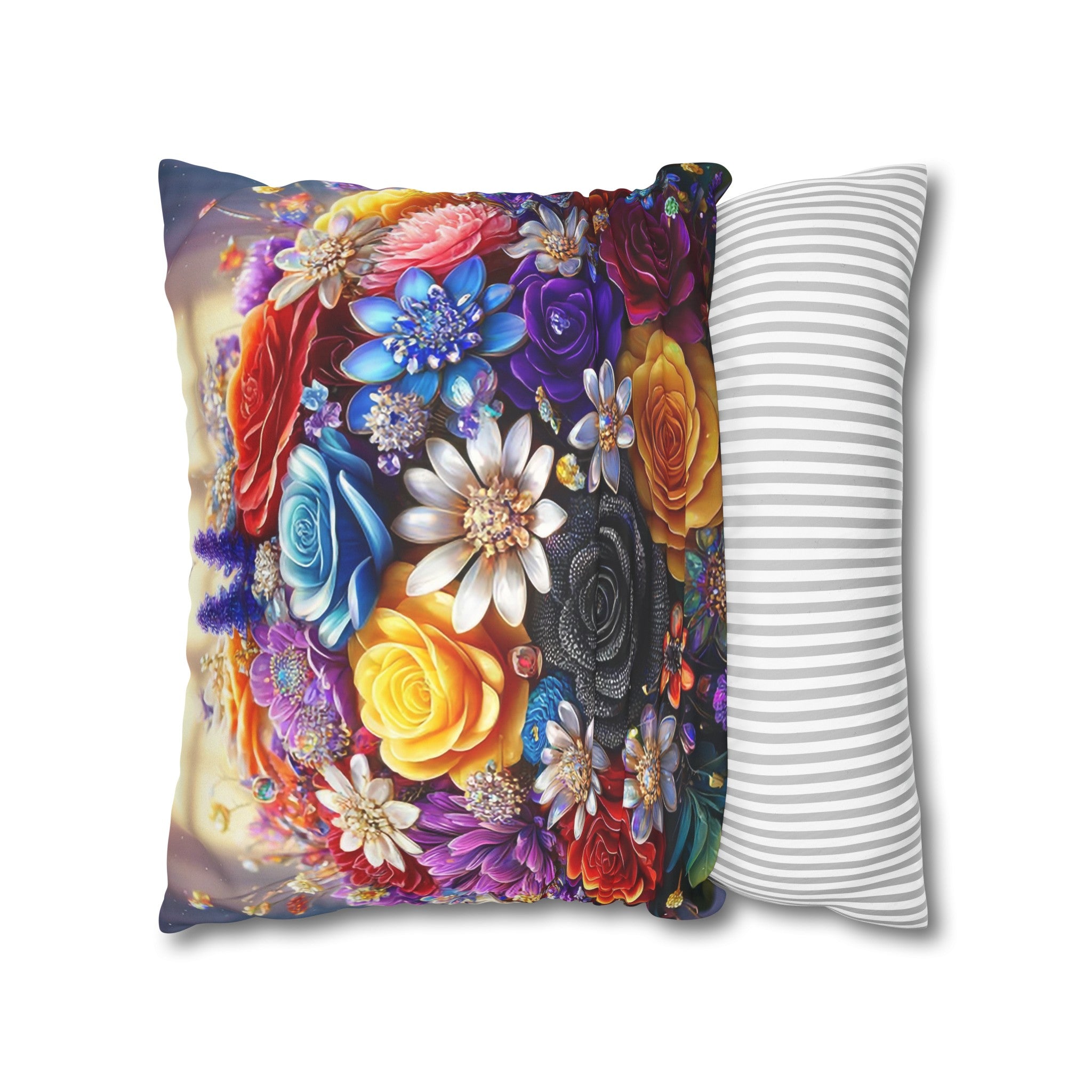 Colourful Bouquet (1) - Suede Square Pillowcase