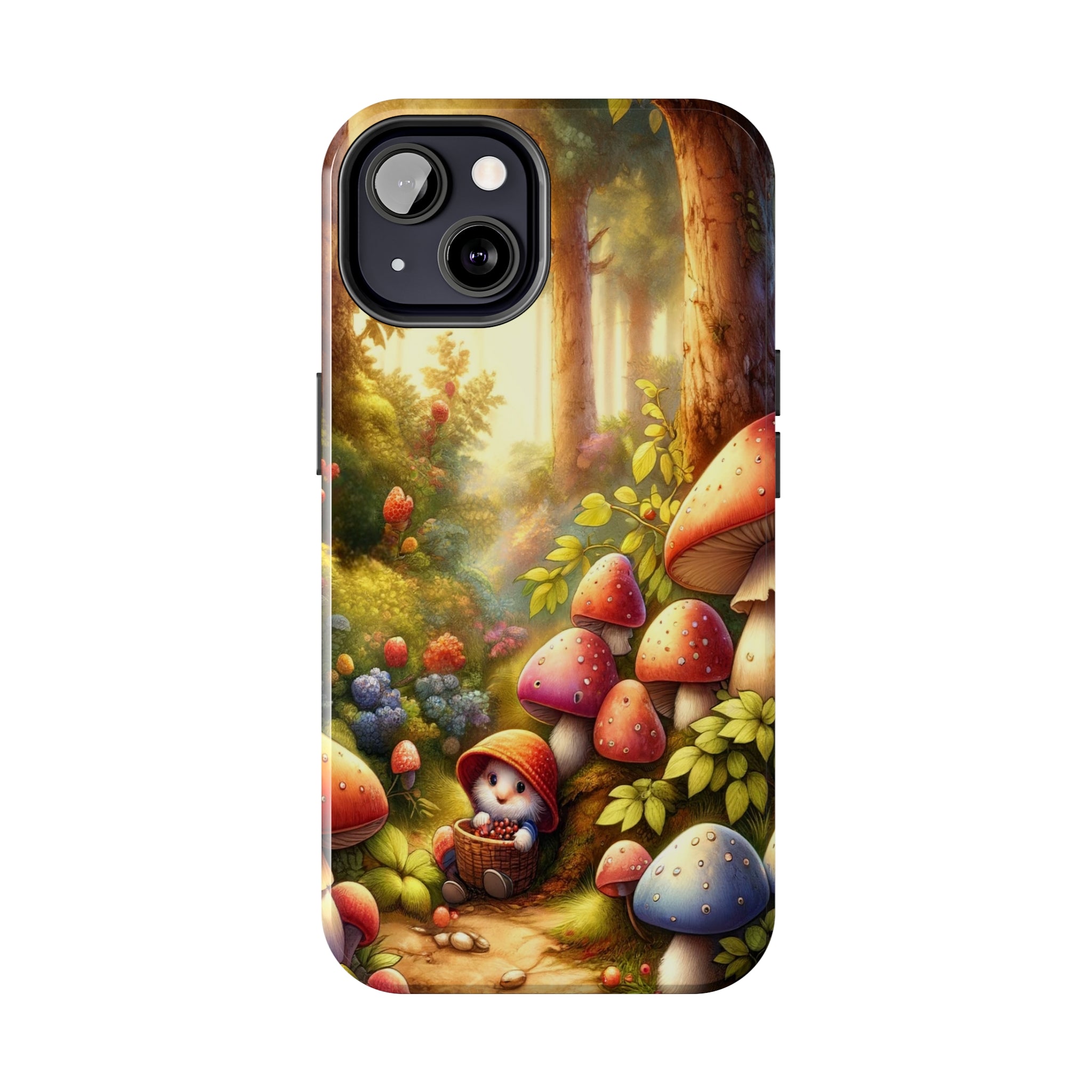 Gnomes sitting under mushroom - Tough Phone Case