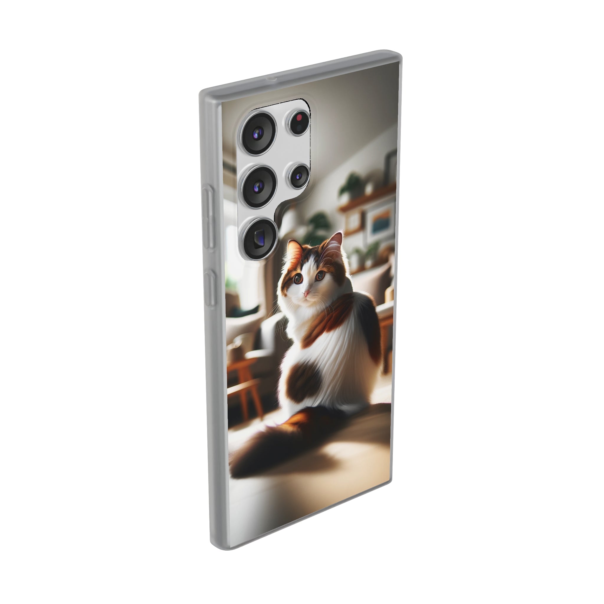 Curious, white-brown cat - Flexi Case (Samsung only)