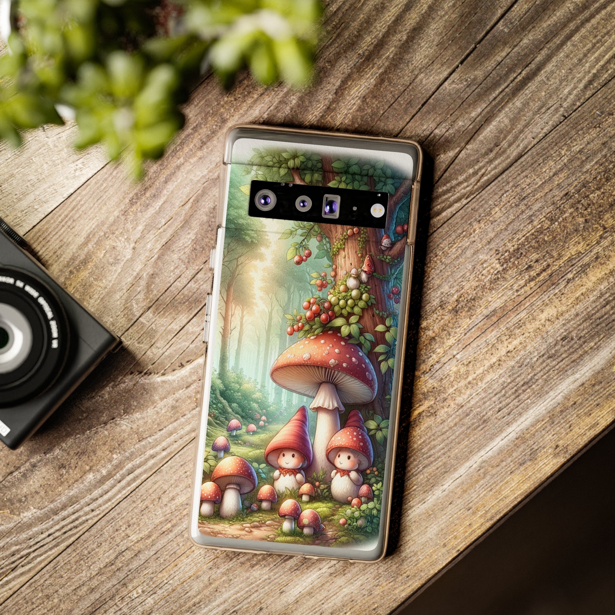 Gnomes and mushrooms - Soft Phone Case