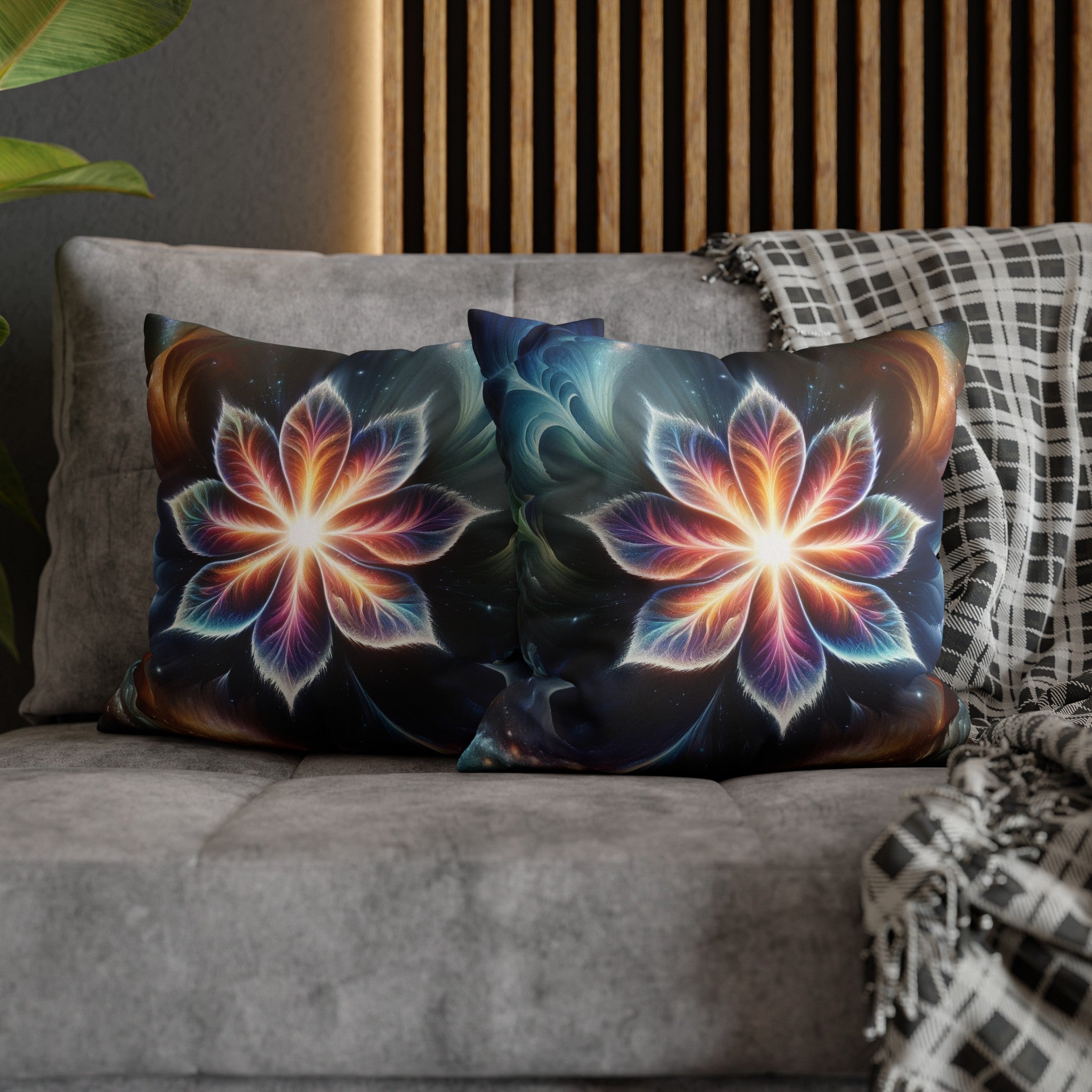 Galaxy-flower (2) - Suede Square Pillowcase