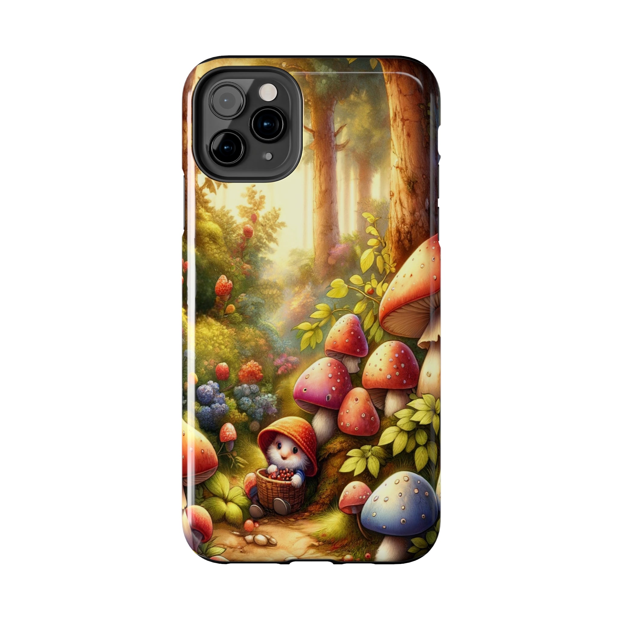 Gnomes sitting under mushroom - Tough Phone Case