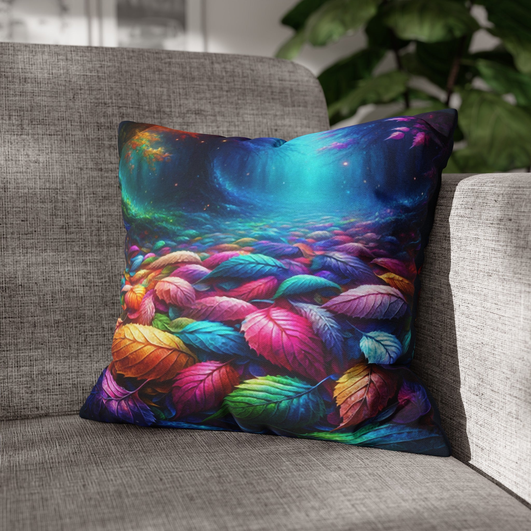 Magical Leaves 1 -  Polyester Square Pillowcase