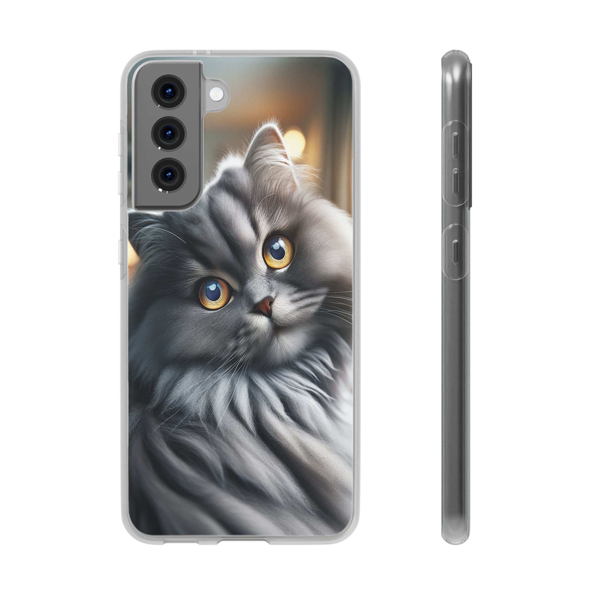 Curious, grey cat - Flexi Case (Samsung only)