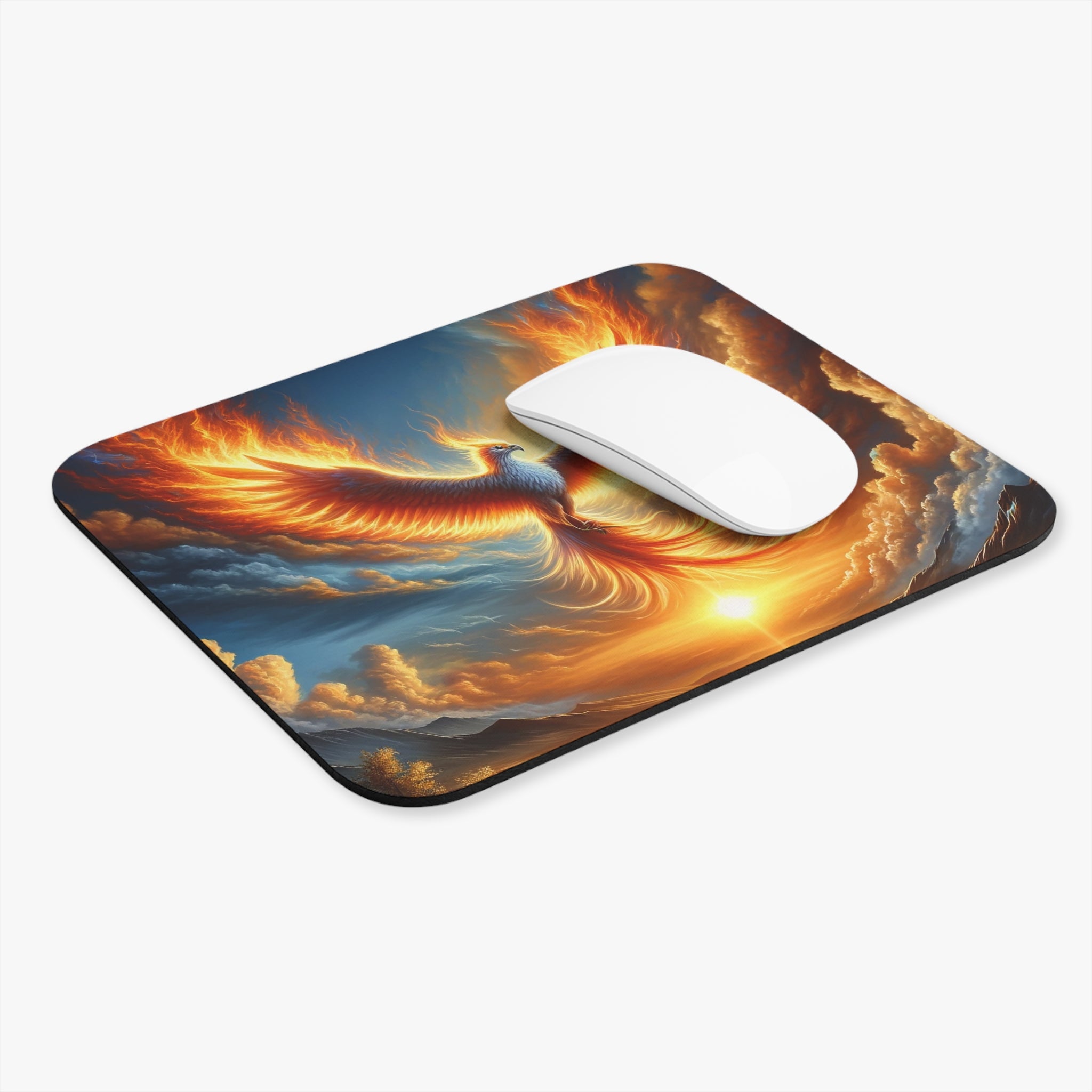 Phoenix with flamy feathers - Mouse Pad (Rectangle)