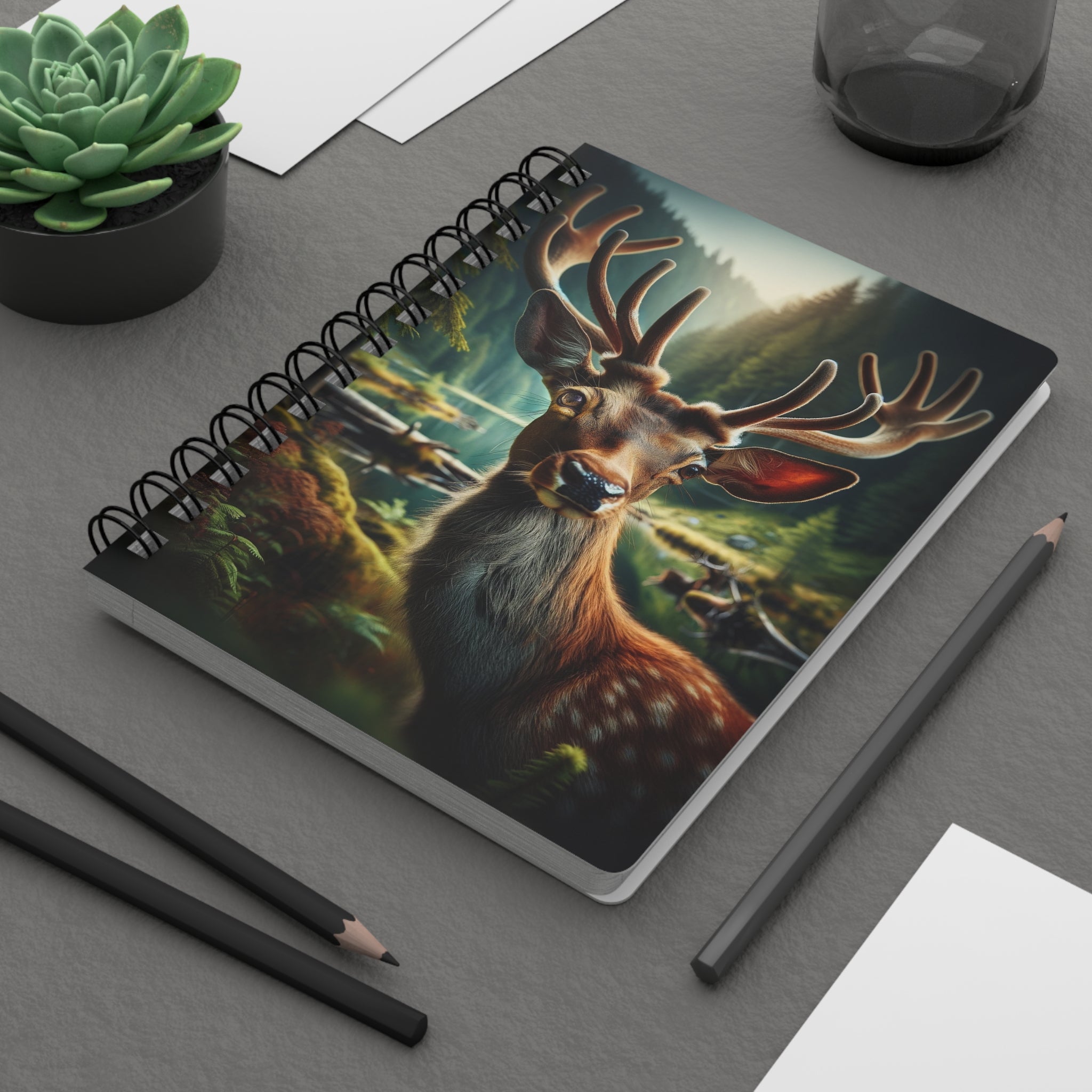 A curious deer - Spiral Notebook