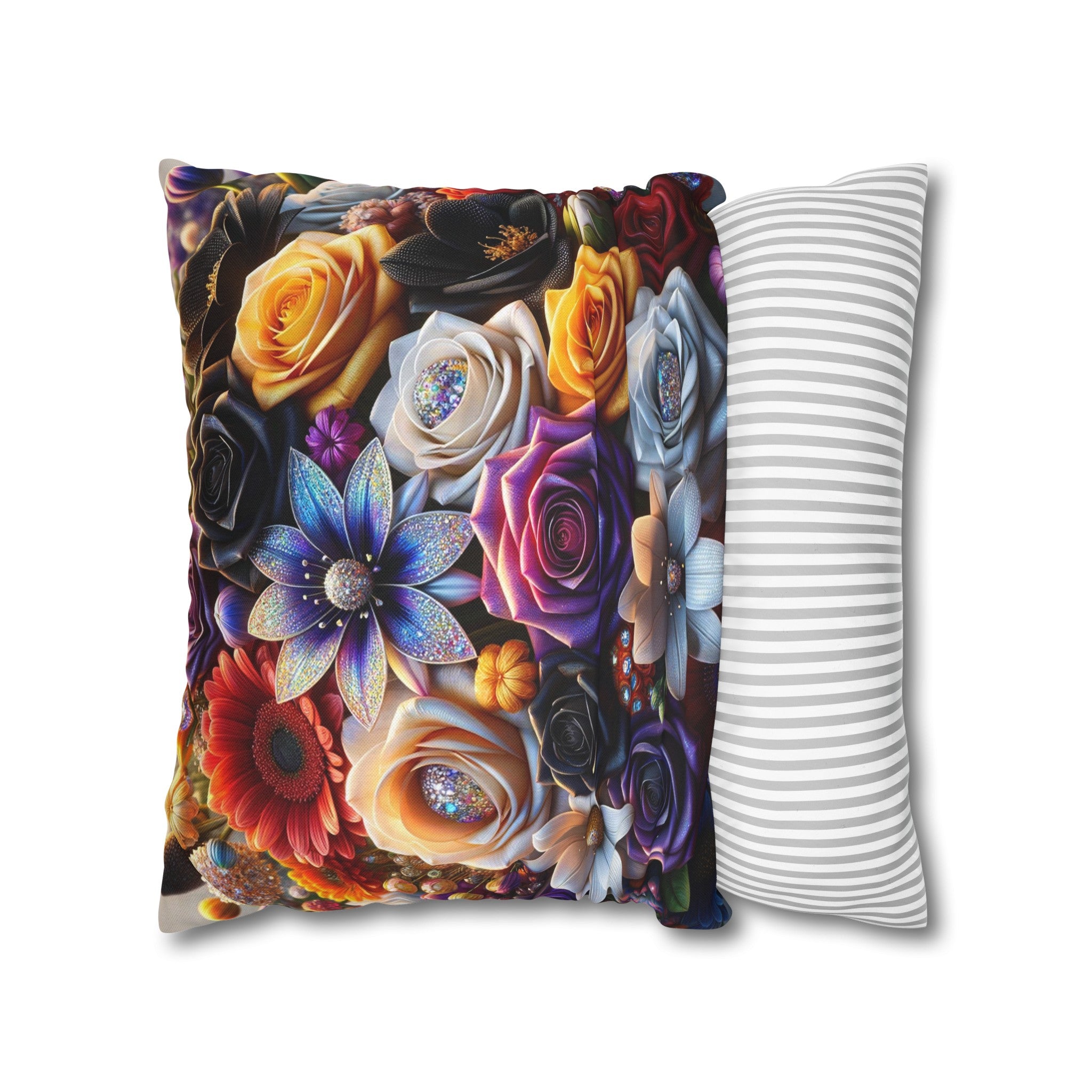 Colourful Bouquet (5) - Polyester Square Pillowcase